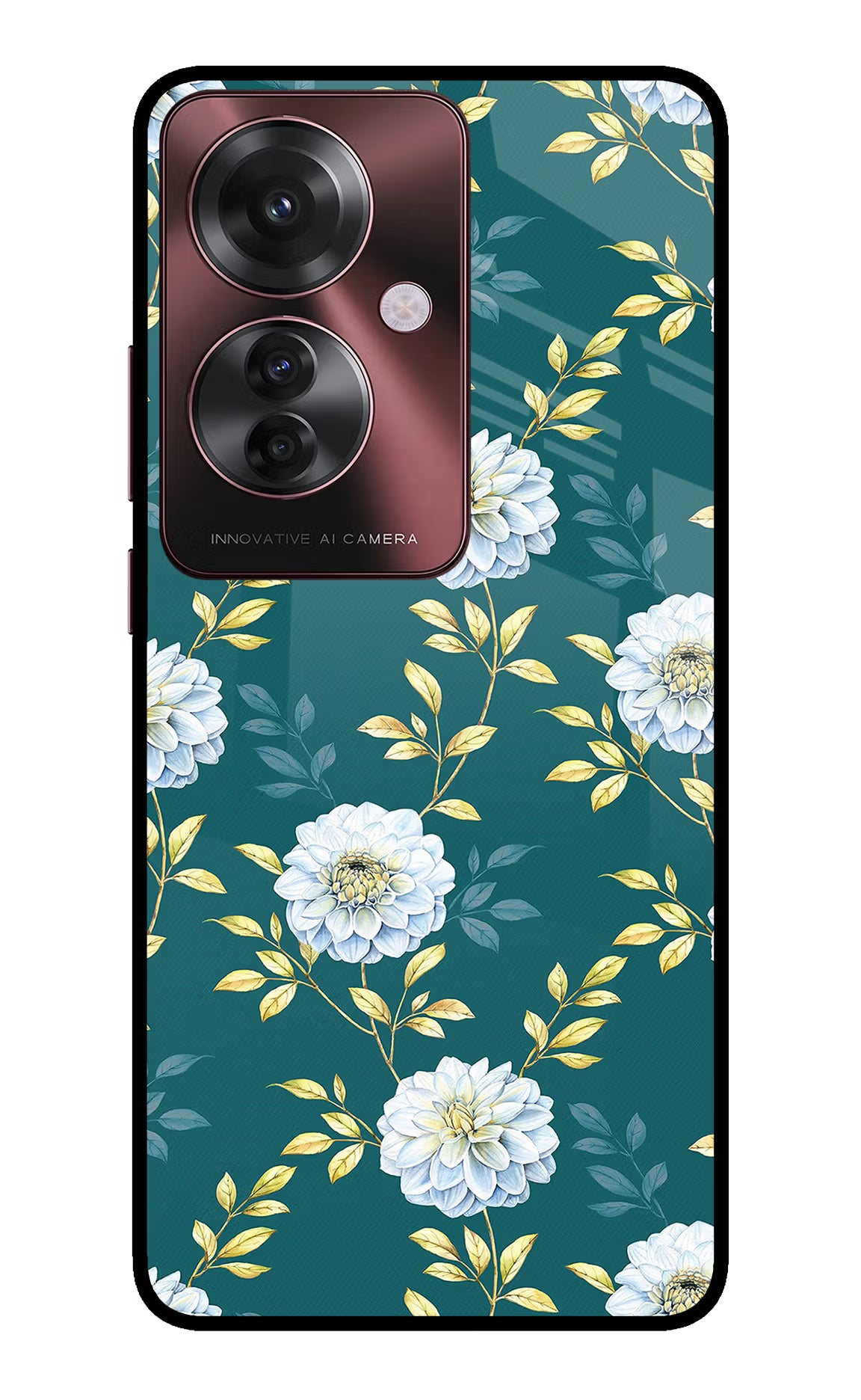 Flowers Oppo F25 Pro 5G Back Cover - Flowers Oppo F25 Pro 5G Glass Case Back Cover by Casekaro Flowers Oppo F25 Pro 5G Glass Case Back Cover by Casekaro