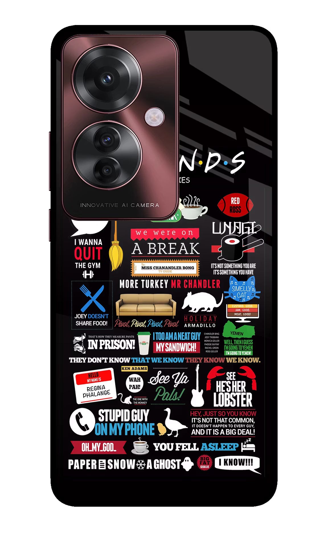 FRIENDS Oppo F25 Pro 5G Back Cover - FRIENDS Oppo F25 Pro 5G Glass Case Back Cover by Casekaro FRIENDS Oppo F25 Pro 5G Glass Case Back Cover by Casekaro