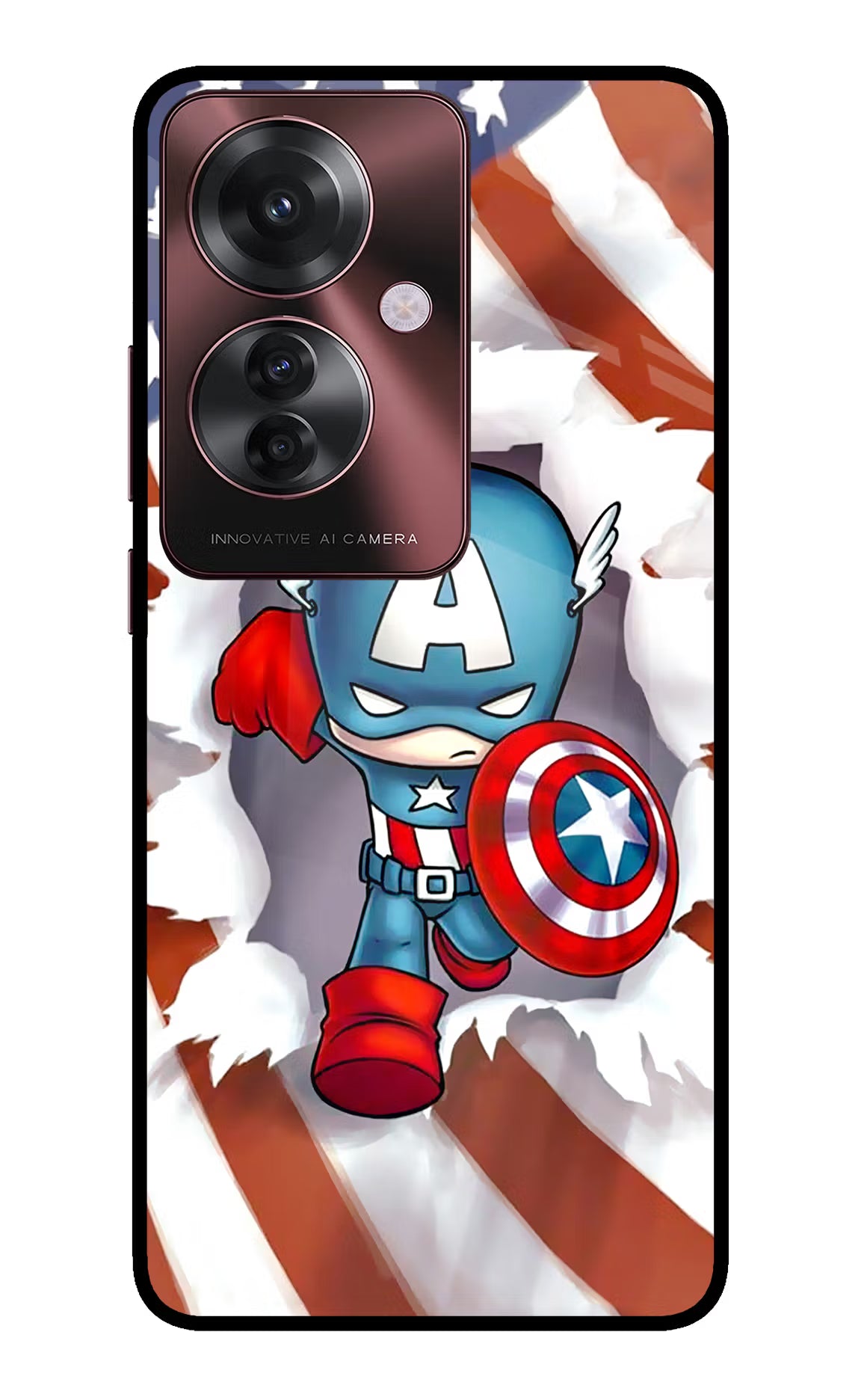 Captain America Oppo F25 Pro 5G Glass Case - Captain America Oppo F25 Pro 5G Glass Case Captain America Oppo F25 Pro 5G Glass Case
