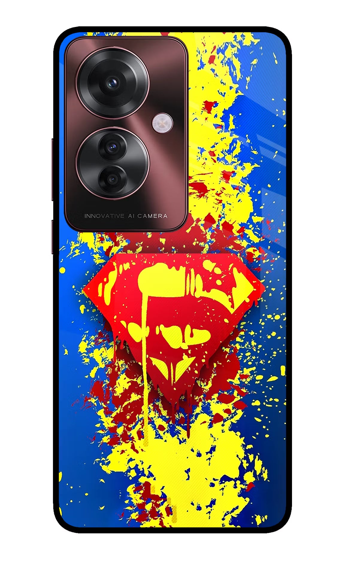 Superman logo Oppo F25 Pro 5G Back Cover - Superman logo Oppo F25 Pro 5G Glass Case Back Cover by Casekaro Superman logo Oppo F25 Pro 5G Glass Case Back Cover by Casekaro