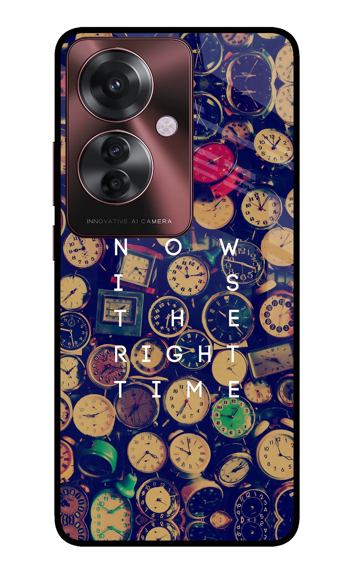 Now is the Right Time Quote Oppo F25 Pro 5G Back Cover - Now is the Right Time Quote Oppo F25 Pro 5G Glass Case Back Cover by Casekaro Now is the Right Time Quote Oppo F25 Pro 5G Glass Case Back Cover by Casekaro