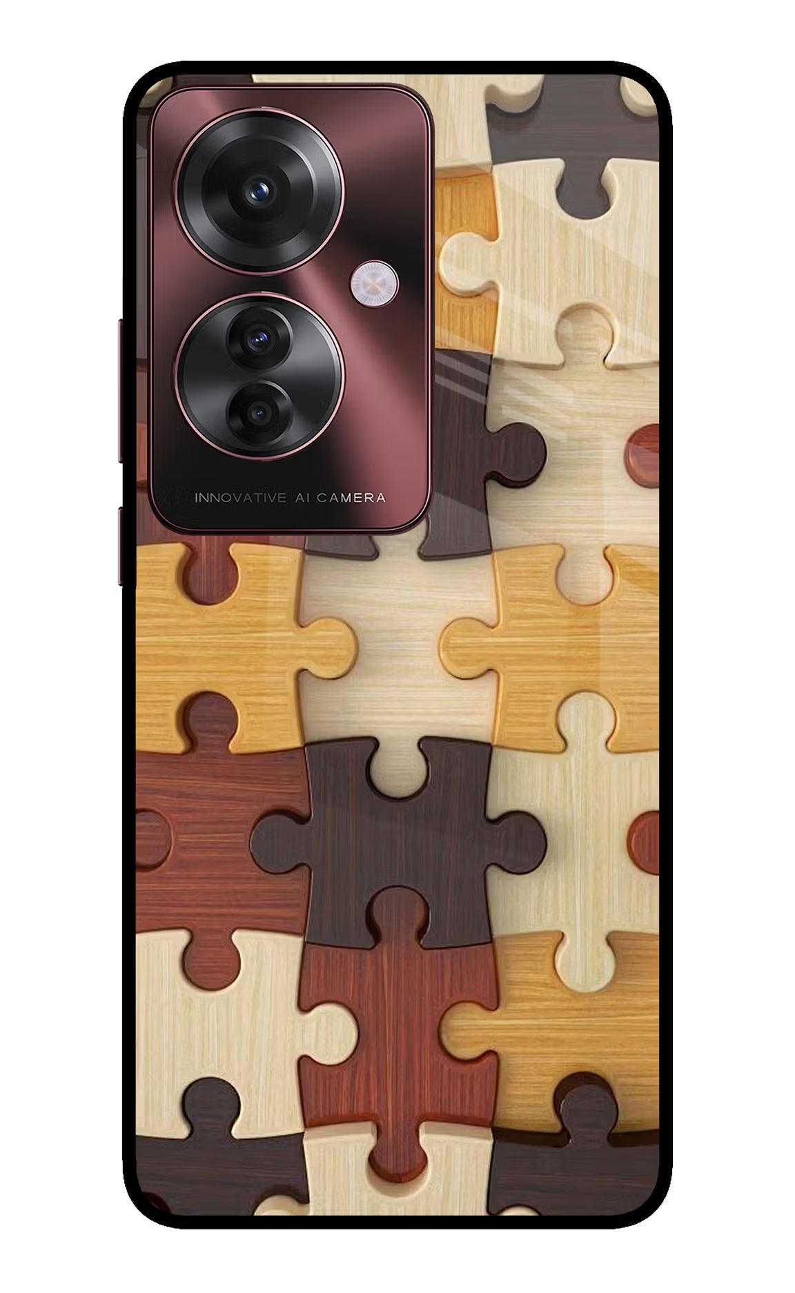 Wooden Puzzle Oppo F25 Pro 5G Back Cover - Wooden Puzzle Oppo F25 Pro 5G Glass Case Back Cover by Casekaro Wooden Puzzle Oppo F25 Pro 5G Glass Case Back Cover by Casekaro