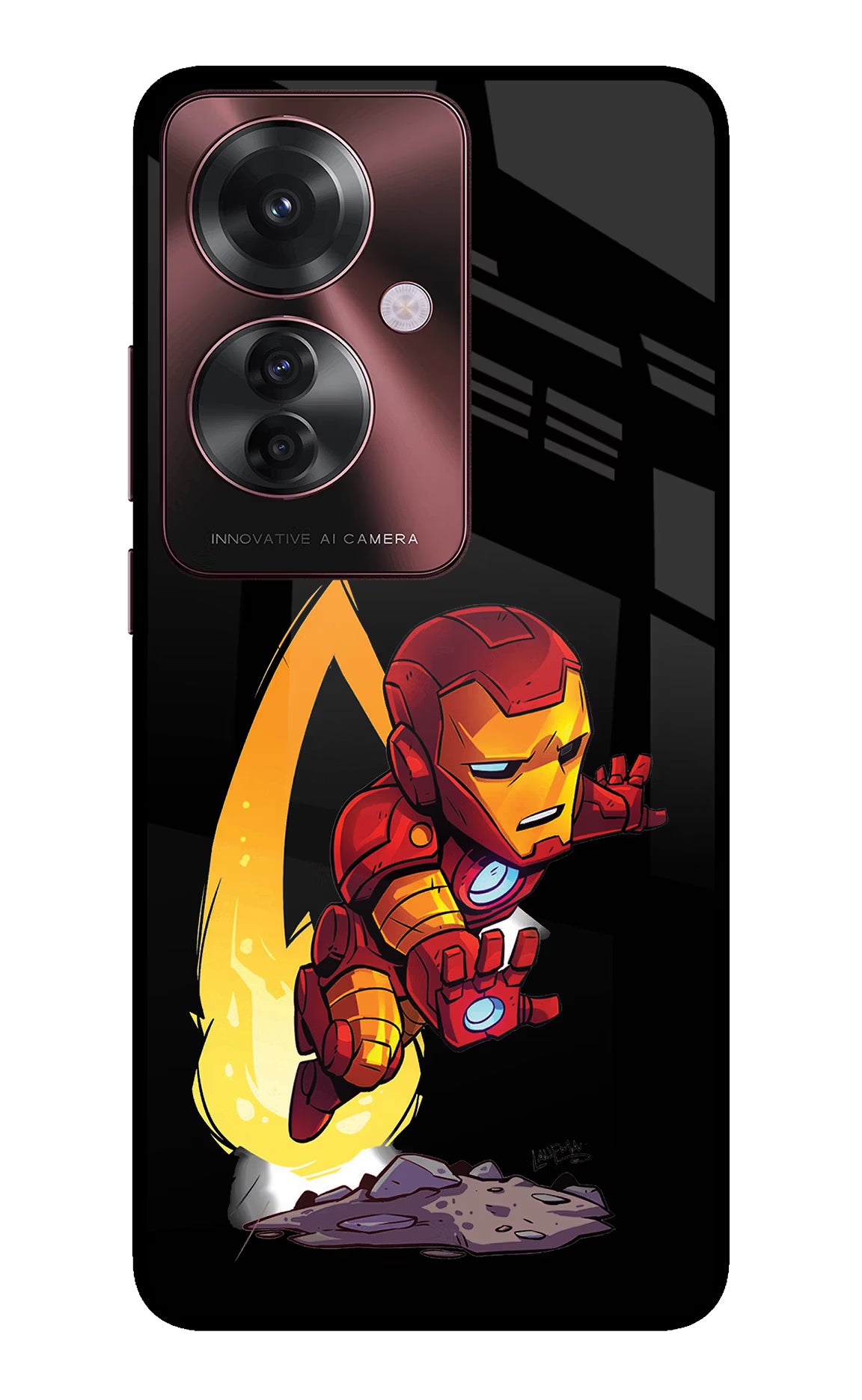 IronMan Oppo F25 Pro 5G Back Cover - IronMan Oppo F25 Pro 5G Glass Case Back Cover by Casekaro IronMan Oppo F25 Pro 5G Glass Case Back Cover by Casekaro