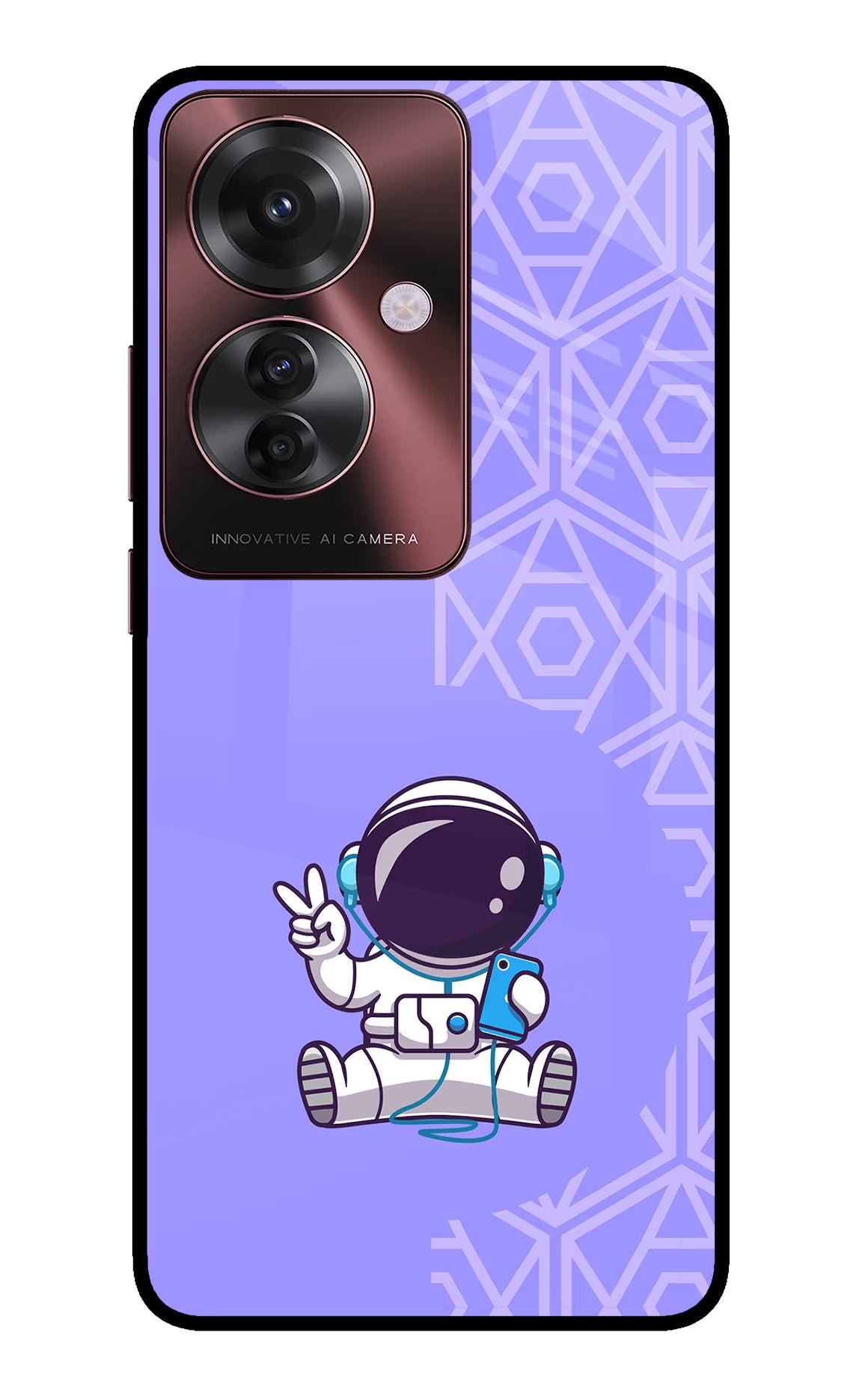 Cute Astronaut Chilling Oppo F25 Pro 5G Glass Case - Cute Astronaut Chilling Oppo F25 Pro 5G Glass Case Cute Astronaut Chilling Oppo F25 Pro 5G Glass Case