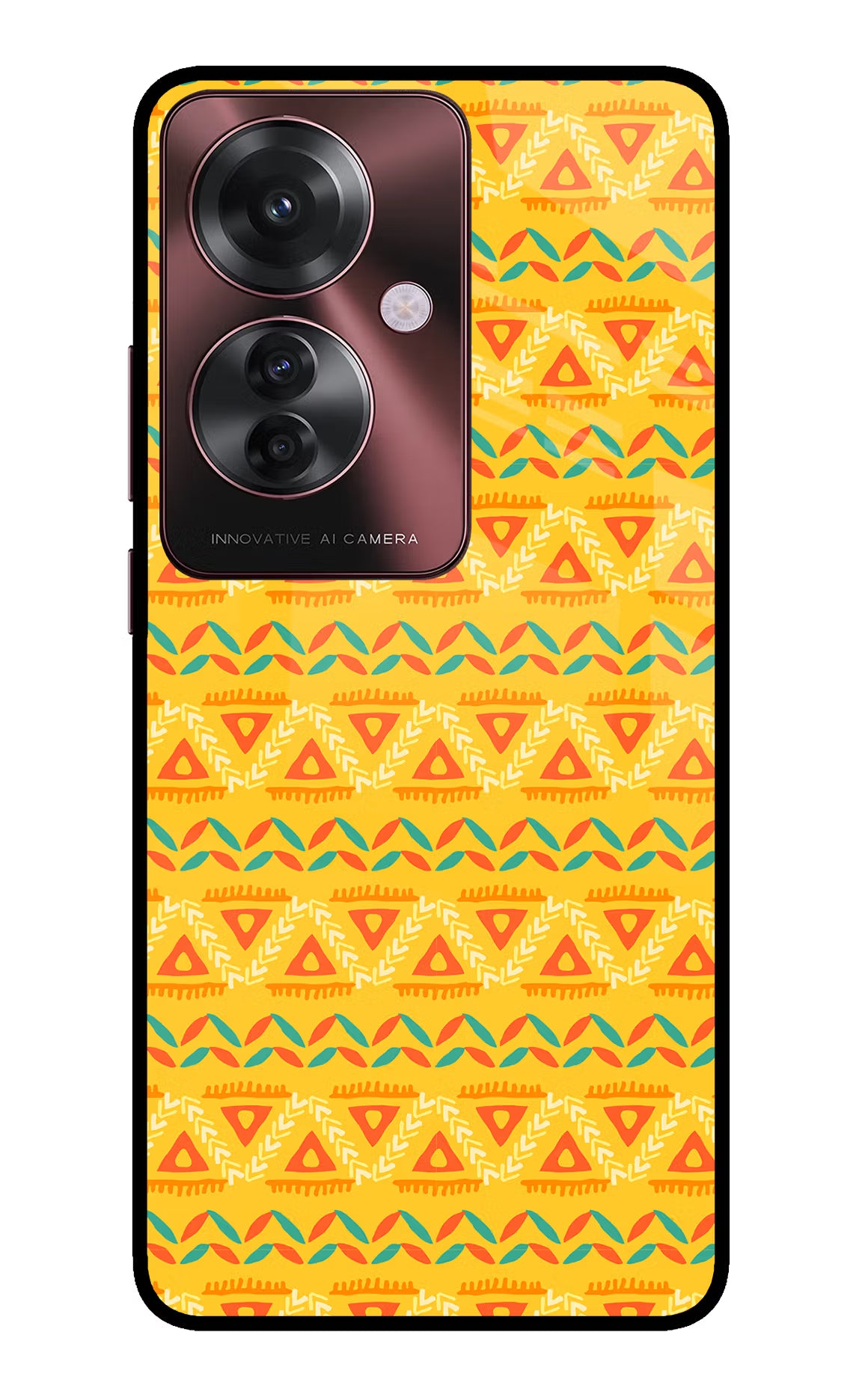 Tribal Pattern Oppo F25 Pro 5G Glass Case - Tribal Pattern Oppo F25 Pro 5G Glass Case Tribal Pattern Oppo F25 Pro 5G Glass Case
