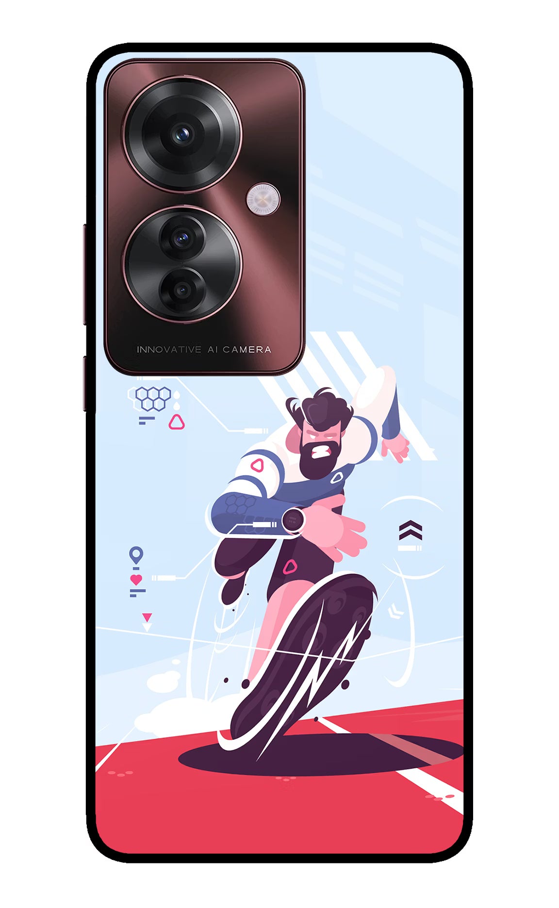 Run Pro Oppo F25 Pro 5G Back Cover - Run Pro Oppo F25 Pro 5G Glass Case Back Cover by Casekaro Run Pro Oppo F25 Pro 5G Glass Case Back Cover by Casekaro