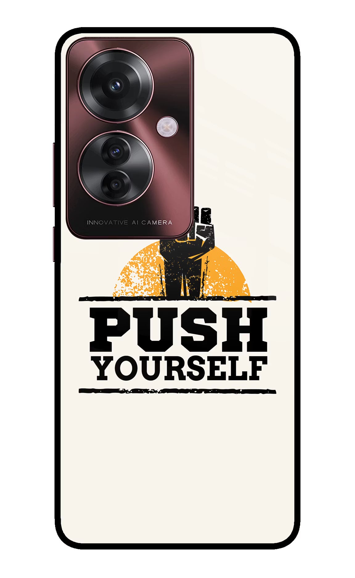 Push Yourself Oppo F25 Pro 5G Back Cover - Push Yourself Oppo F25 Pro 5G Glass Case Back Cover by Casekaro Push Yourself Oppo F25 Pro 5G Glass Case Back Cover by Casekaro