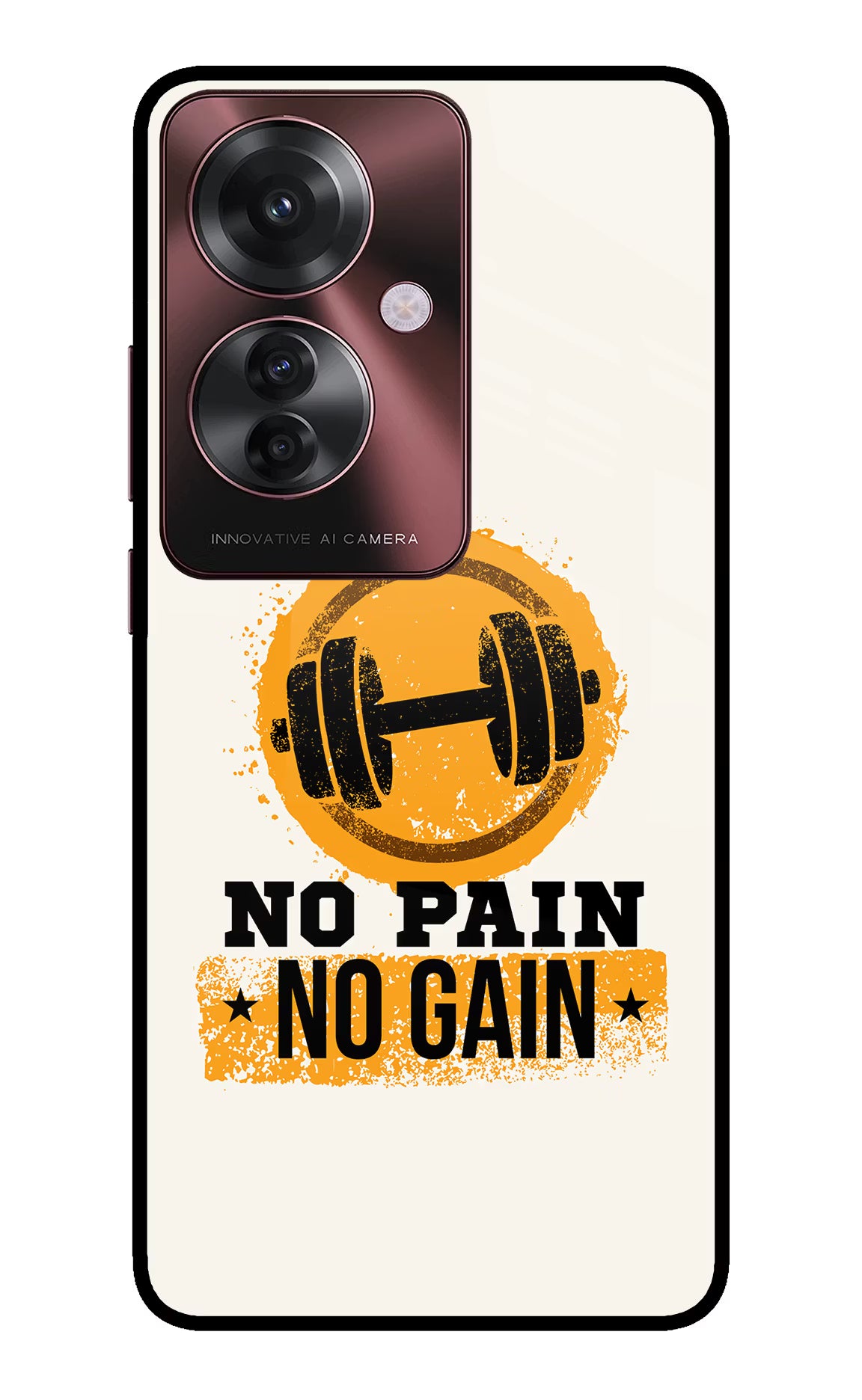 No Pain No Gain Oppo F25 Pro 5G Glass Case - No Pain No Gain Oppo F25 Pro 5G Glass Case No Pain No Gain Oppo F25 Pro 5G Glass Case