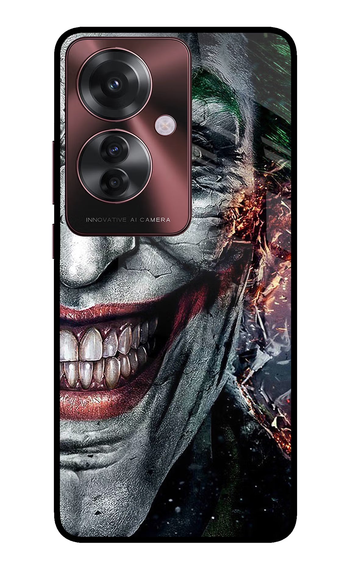 Joker Cam Oppo F25 Pro 5G Back Cover - Joker Cam Oppo F25 Pro 5G Glass Case Back Cover by Casekaro Joker Cam Oppo F25 Pro 5G Glass Case Back Cover by Casekaro