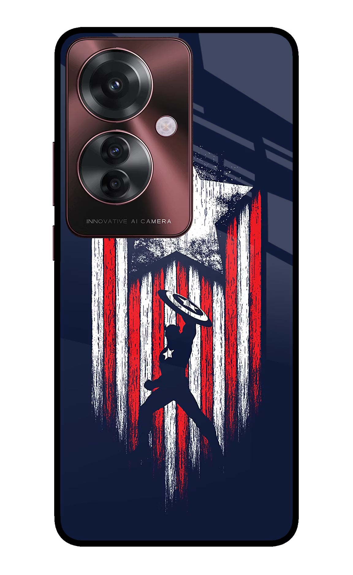 Captain America Marvel Art Oppo F25 Pro 5G Glass Case - Captain America Marvel Art Oppo F25 Pro 5G Glass Case Captain America Marvel Art Oppo F25 Pro 5G Glass Case