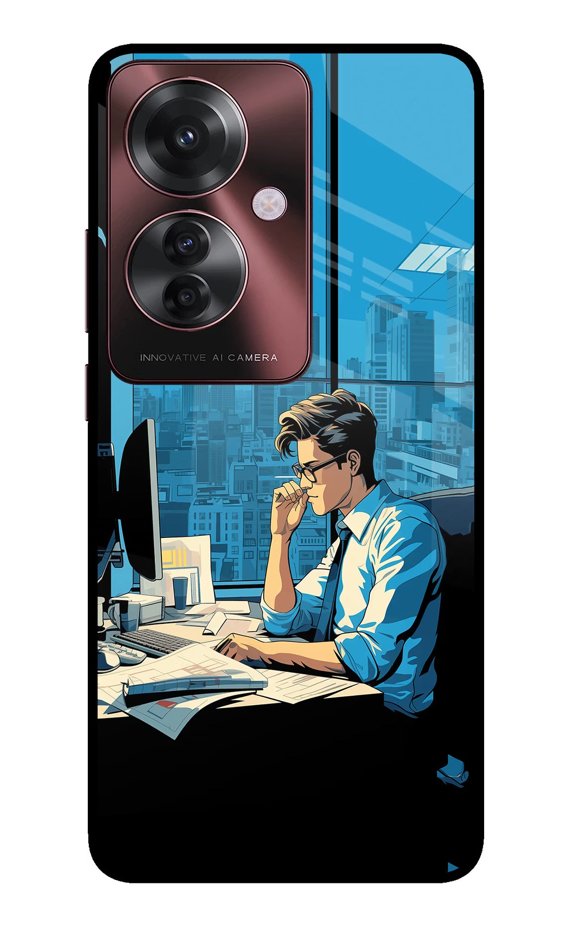 Focused Hustler (AI Generated) Oppo F25 Pro 5G Glass Case - Focused Hustler (AI Generated) Oppo F25 Pro 5G Glass Case Focused Hustler (AI Generated) Oppo F25 Pro 5G Glass Case