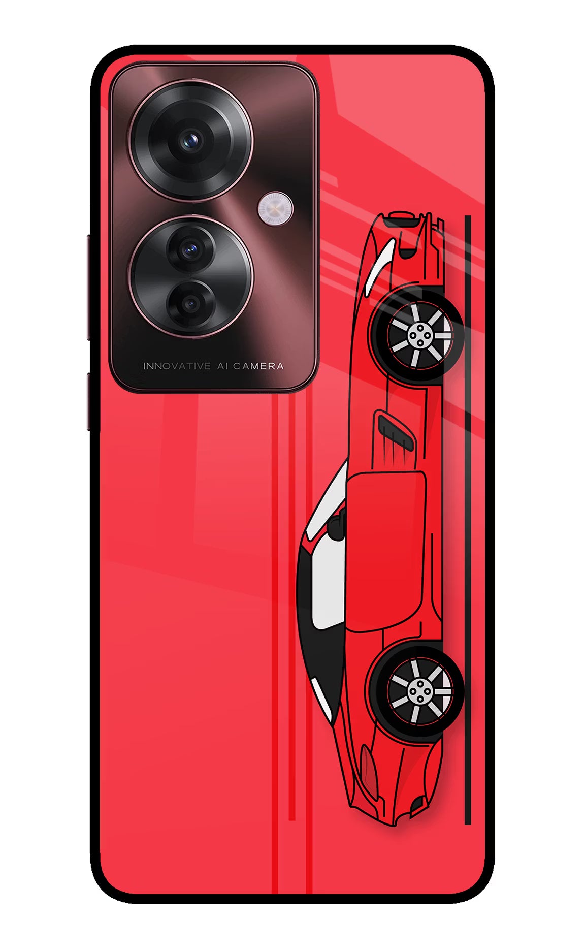 Red Velocity Oppo F25 Pro 5G Glass Case - Red Velocity Oppo F25 Pro 5G Glass Case Red Velocity Oppo F25 Pro 5G Glass Case