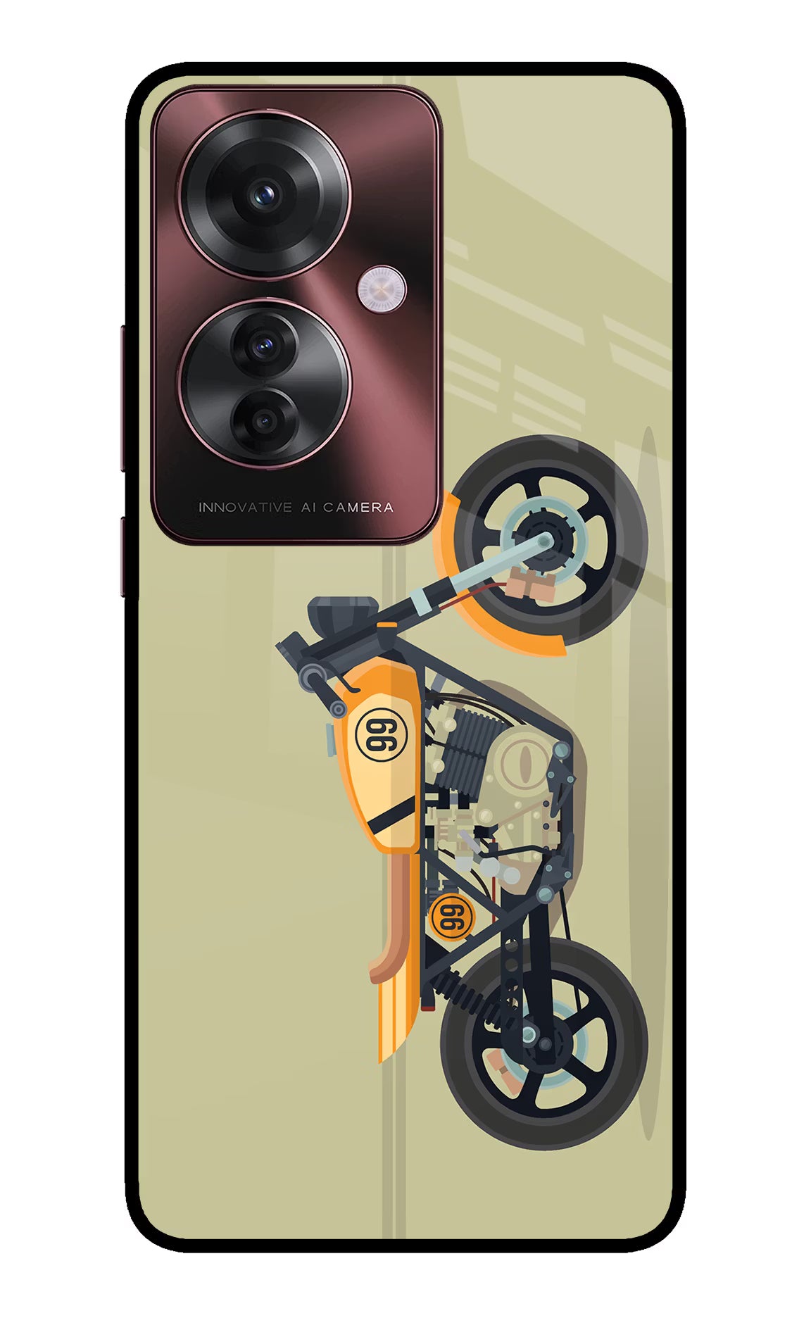 Vertical Speedster Oppo F25 Pro 5G Back Cover - Vertical Speedster Oppo F25 Pro 5G Glass Case Back Cover by Casekaro Vertical Speedster Oppo F25 Pro 5G Glass Case Back Cover by Casekaro