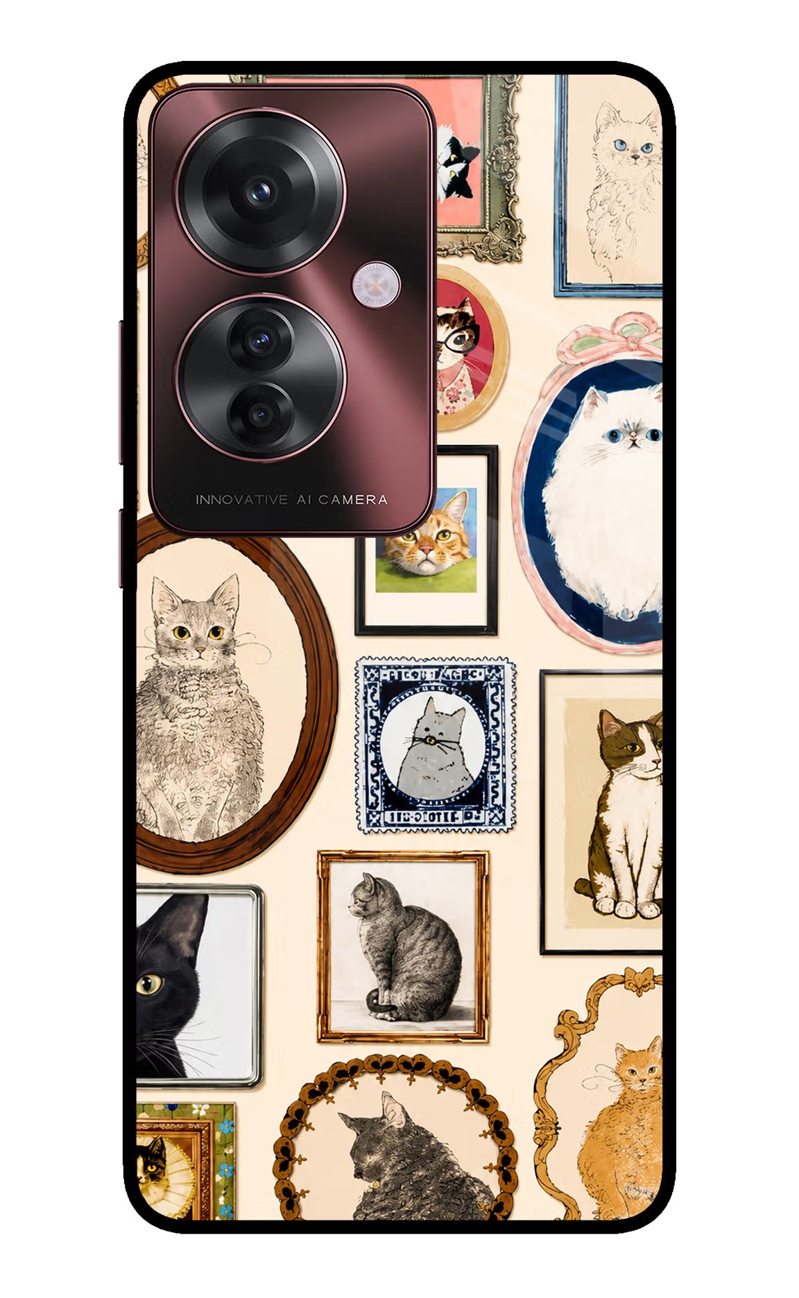 Mirror Cats Oppo F25 Pro 5G Glass Case - Mirror Cats Oppo F25 Pro 5G Glass Case Mirror Cats Oppo F25 Pro 5G Glass Case