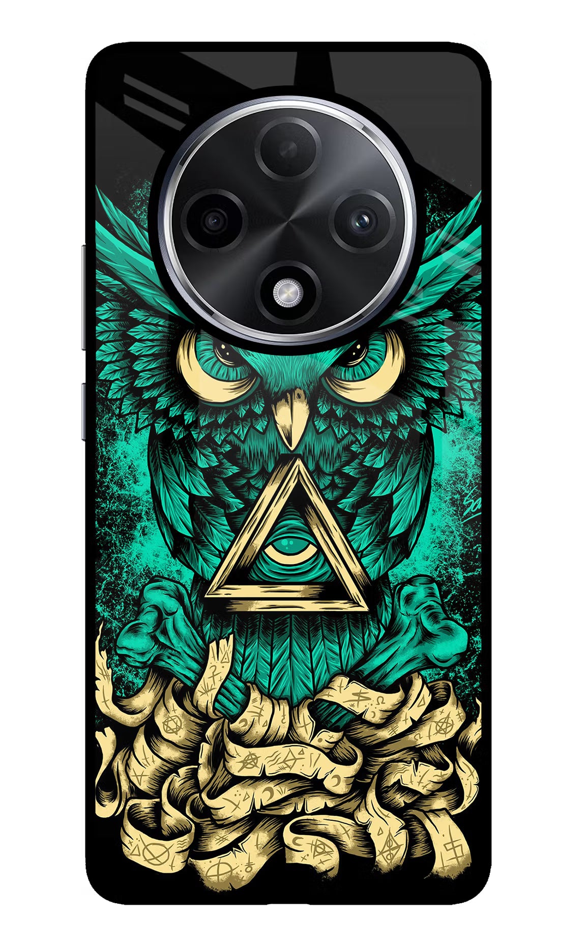 Green Owl Oppo F27 Pro Plus Glass Case - Green Owl Oppo F27 Pro Plus Glass Case Green Owl Oppo F27 Pro Plus Glass Case