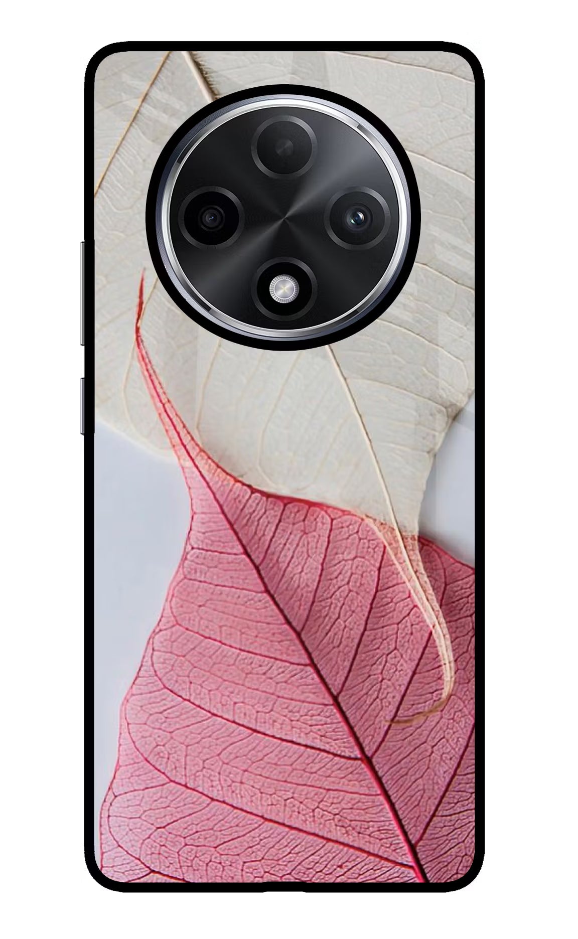 White Pink Leaf Oppo F27 Pro Plus Glass Case - White Pink Leaf Oppo F27 Pro Plus Glass Case White Pink Leaf Oppo F27 Pro Plus Glass Case