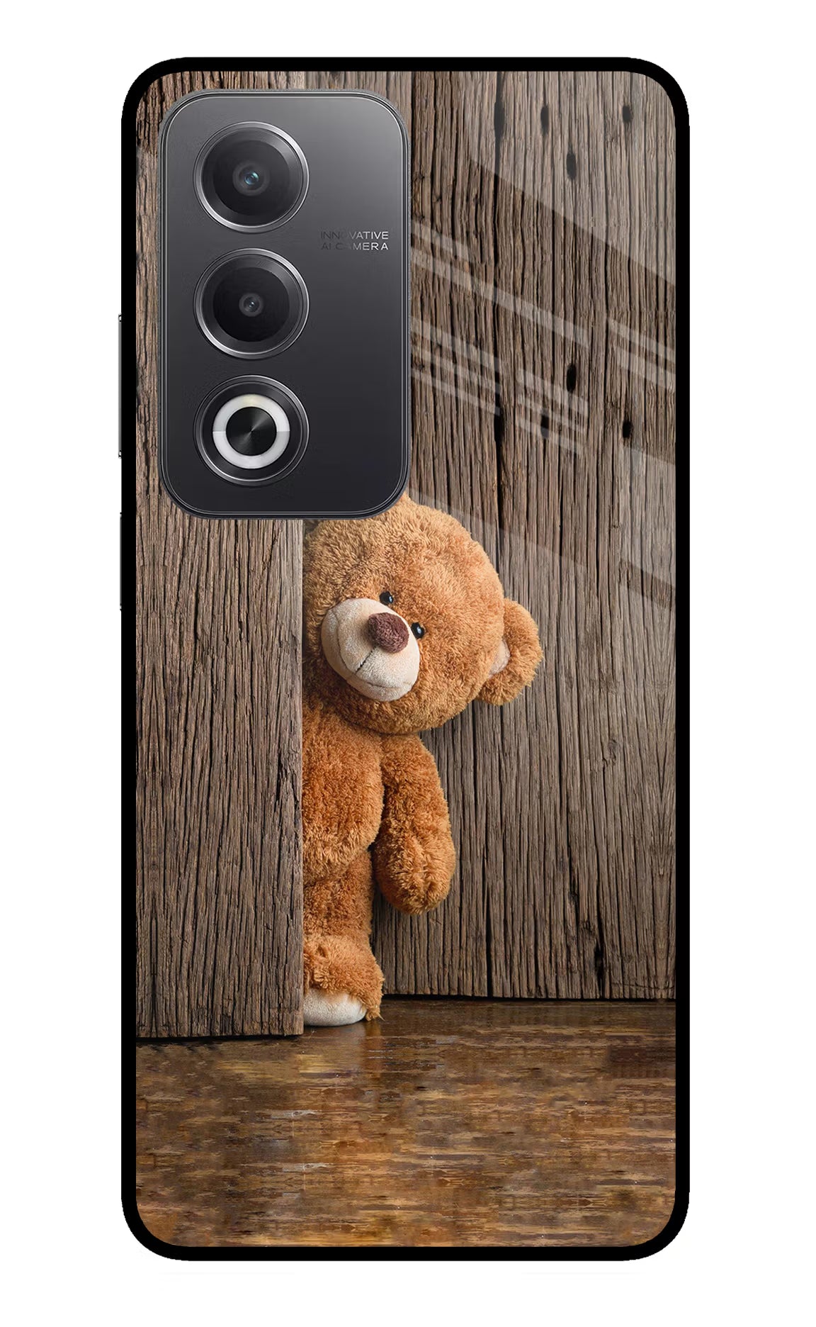 Teddy Wooden Oppo A3 Pro 5G Glass Case - Teddy Wooden Oppo A3 Pro 5G Glass Case Teddy Wooden Oppo A3 Pro 5G Glass Case