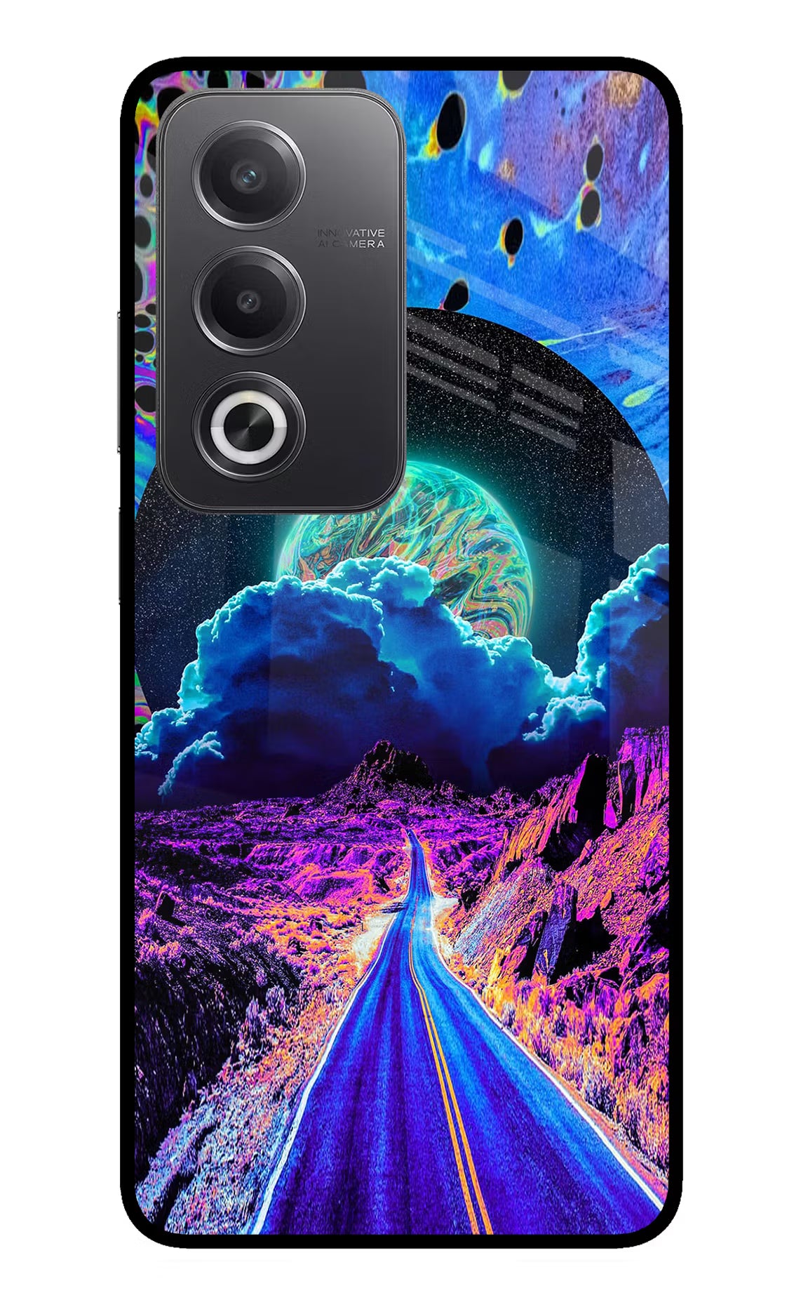 Psychedelic Painting Oppo A3 Pro 5G Glass Case - Psychedelic Painting Oppo A3 Pro 5G Glass Case Psychedelic Painting Oppo A3 Pro 5G Glass Case