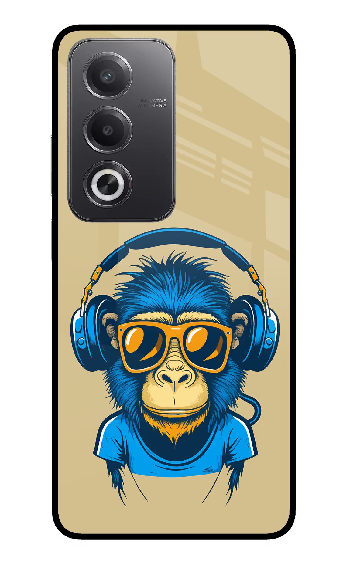 Monkey Headphone Oppo A3 Pro 5G Glass Case - Monkey Headphone Oppo A3 Pro 5G Glass Case Monkey Headphone Oppo A3 Pro 5G Glass Case