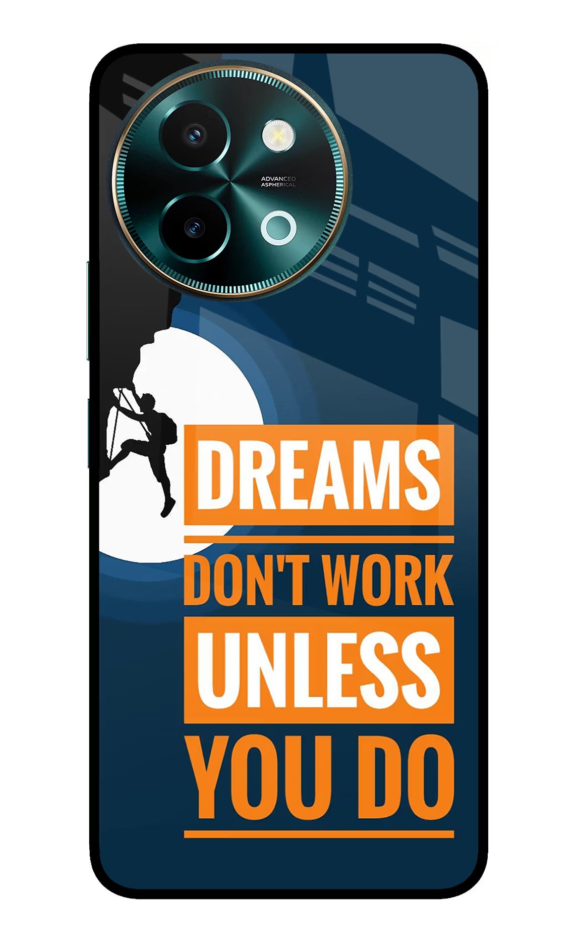 Dreams Don’T Work Unless You Do Vivo Y58 5G Glass Case - Dreams Don’T Work Unless You Do Vivo Y58 5G Glass Case Dreams Don’T Work Unless You Do Vivo Y58 5G Glass Case