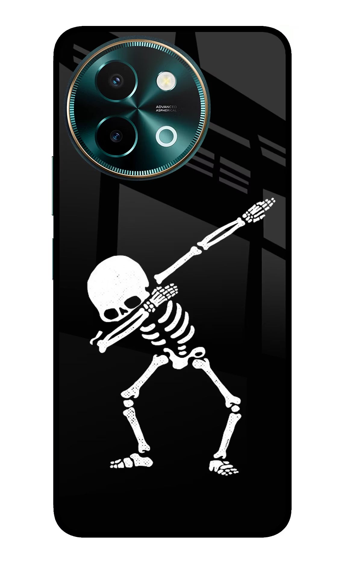 Dabbing Skeleton Art Vivo Y58 5G Glass Case - Dabbing Skeleton Art Vivo Y58 5G Glass Case Dabbing Skeleton Art Vivo Y58 5G Glass Case