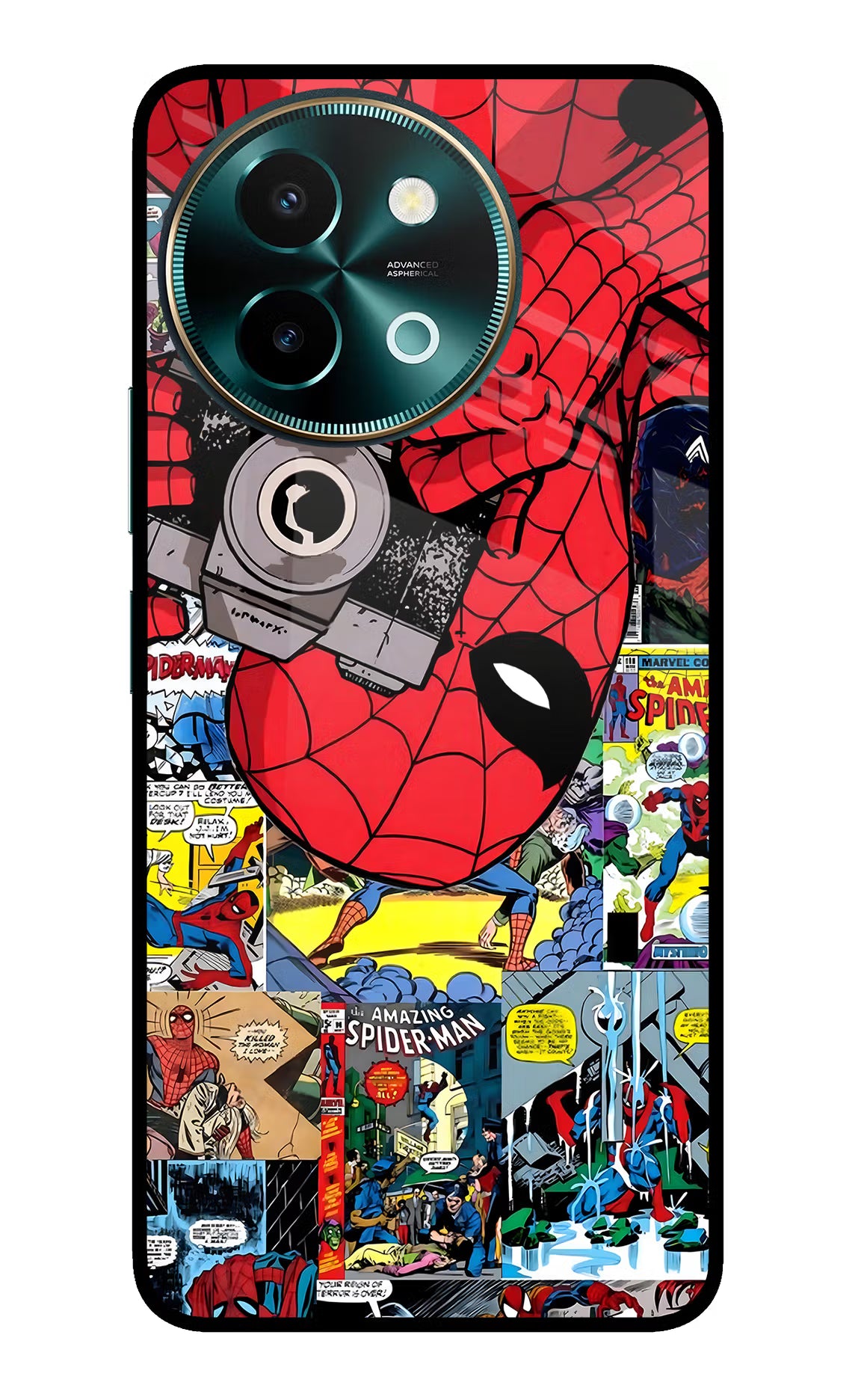 Spider Man Vivo Y58 5G Glass Case - Spider Man Vivo Y58 5G Glass Case Spider Man Vivo Y58 5G Glass Case