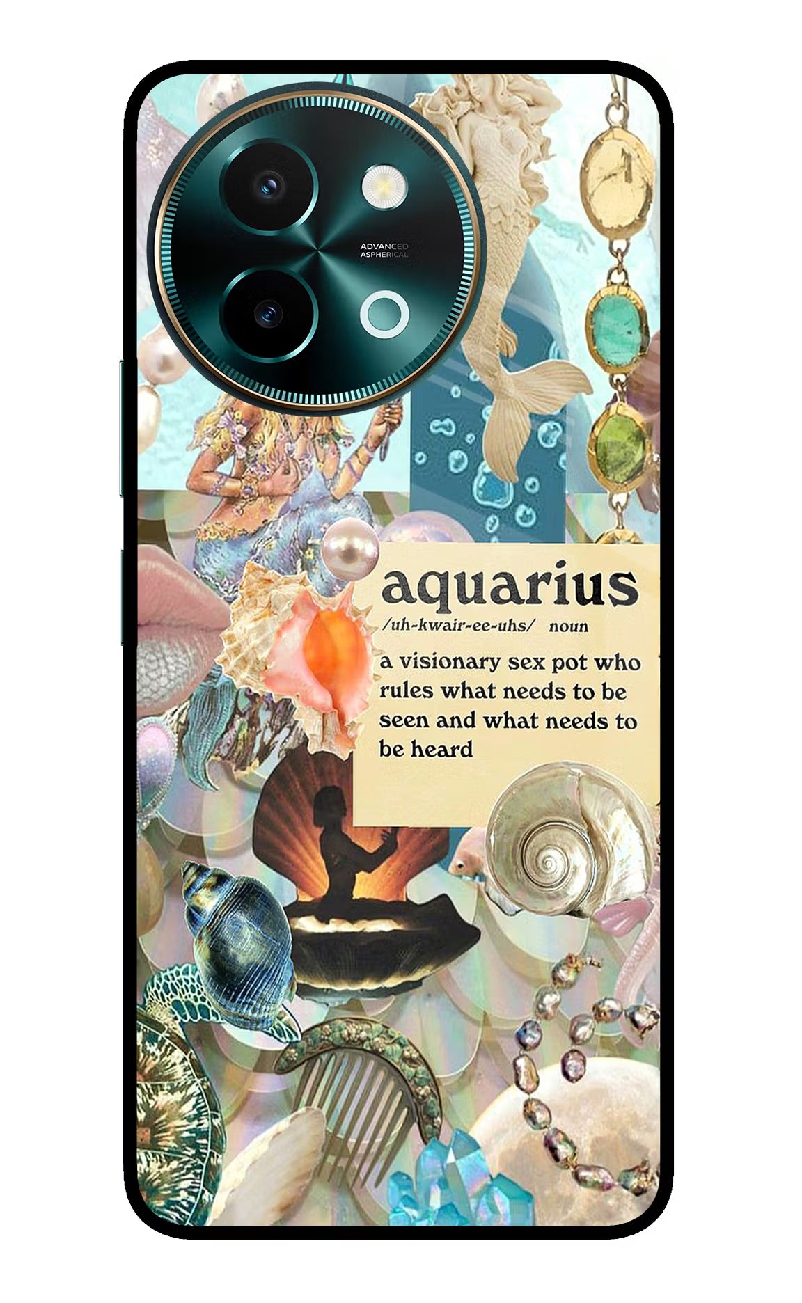 Aquarius Zodiac Vivo Y58 5G Glass Case - Aquarius Zodiac Vivo Y58 5G Glass Case Aquarius Zodiac Vivo Y58 5G Glass Case