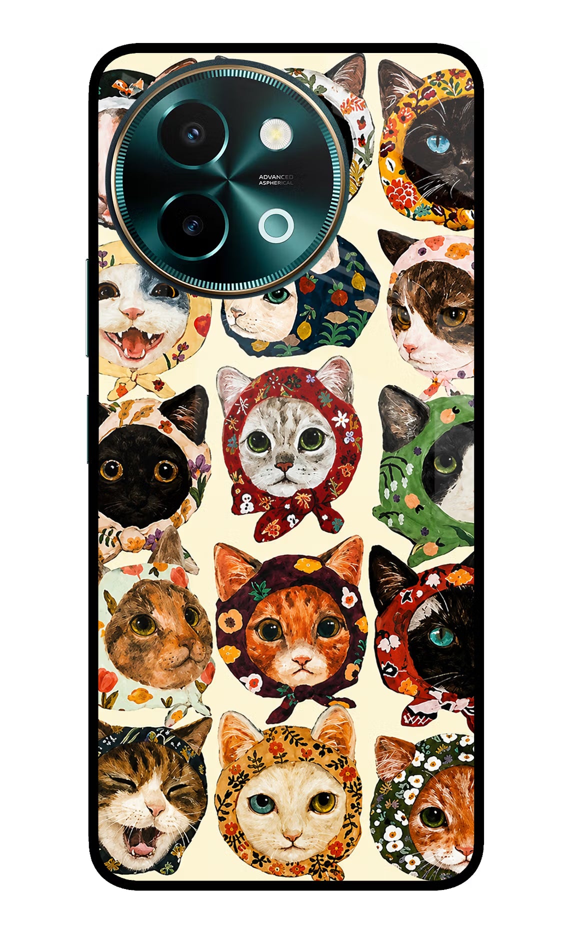Cool Cat Vivo Y58 5G Glass Case - Cool Cat Vivo Y58 5G Glass Case Cool Cat Vivo Y58 5G Glass Case