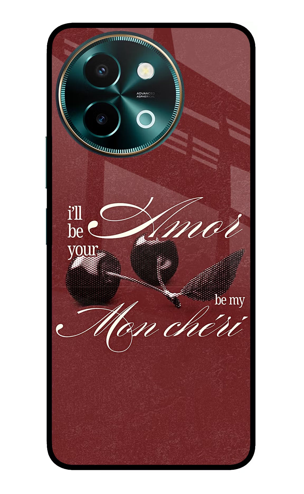 Velvet Cherry Vivo Y58 5G Glass Case - Velvet Cherry Vivo Y58 5G Glass Case Velvet Cherry Vivo Y58 5G Glass Case