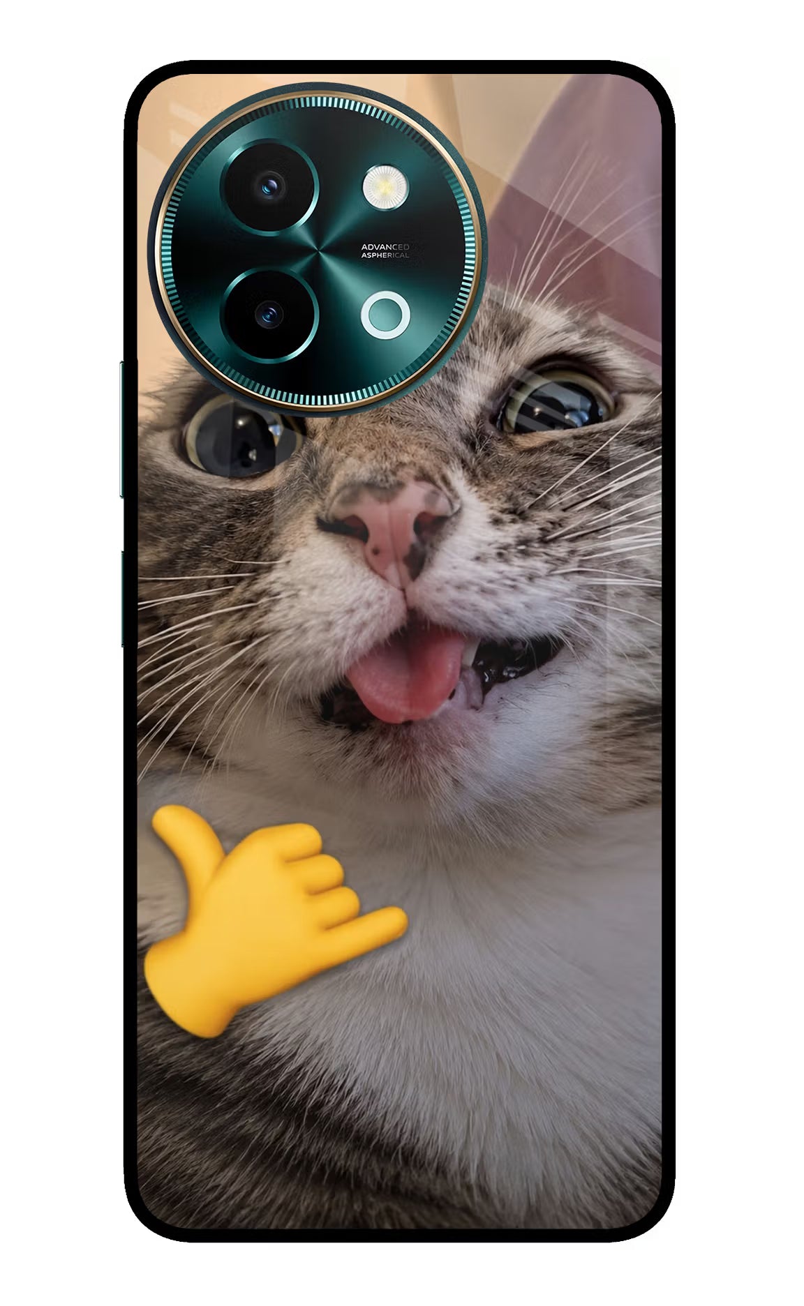 Silly Cat Call Vivo Y58 5G Glass Case - Silly Cat Call Vivo Y58 5G Glass Case Silly Cat Call Vivo Y58 5G Glass Case