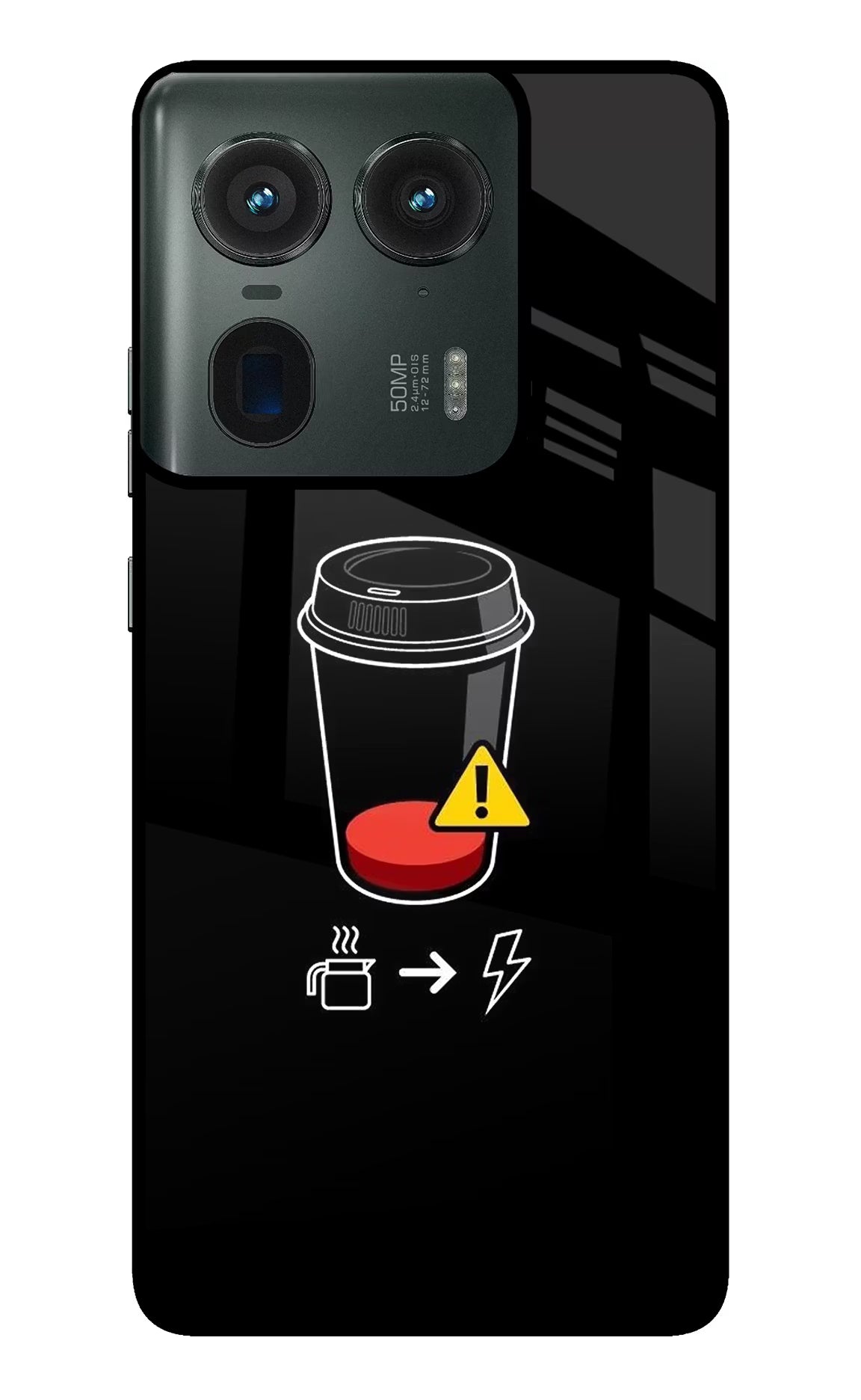 Coffee Moto Edge 50 Ultra 5G Glass Case - Coffee Moto Edge 50 Ultra 5G Glass Case Coffee Moto Edge 50 Ultra 5G Glass Case