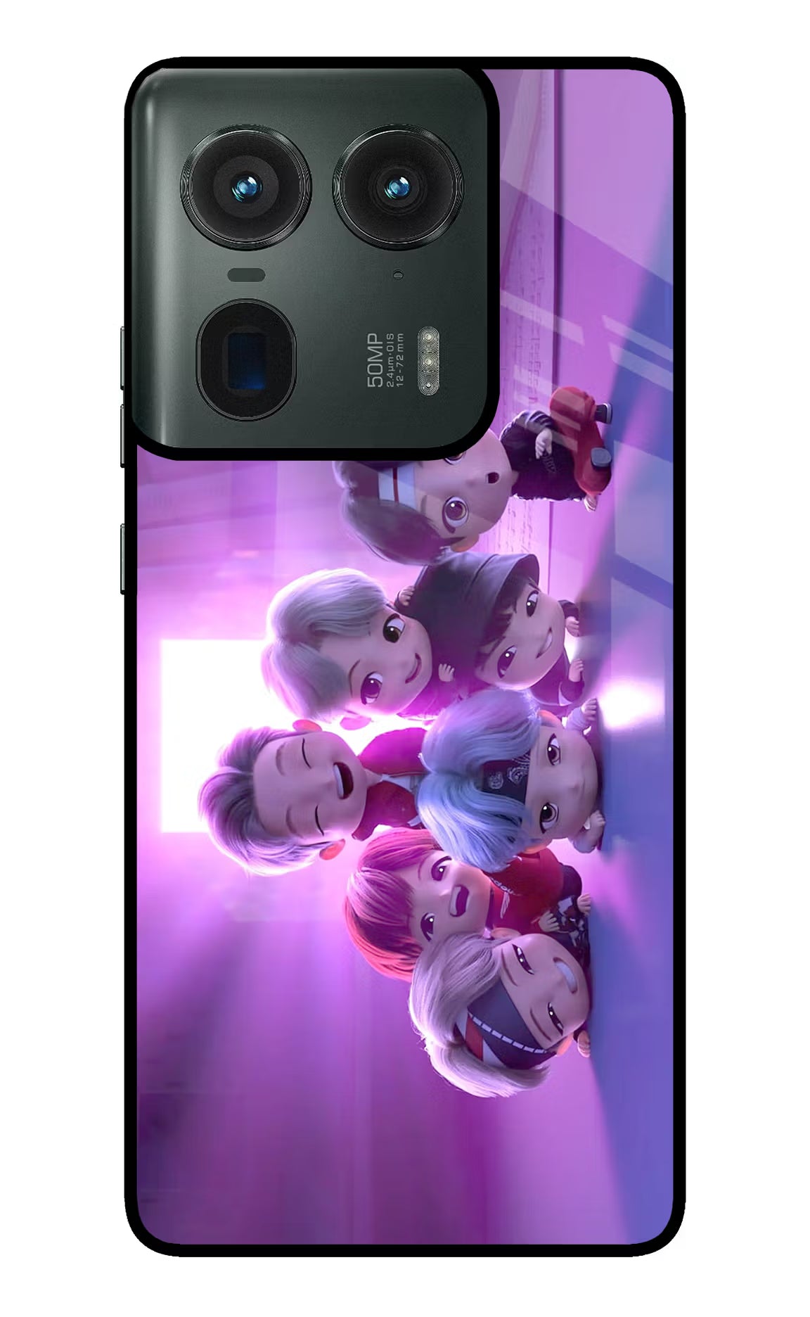 BTS Chibi Moto Edge 50 Ultra 5G Glass Case - BTS Chibi Moto Edge 50 Ultra 5G Glass Case BTS Chibi Moto Edge 50 Ultra 5G Glass Case