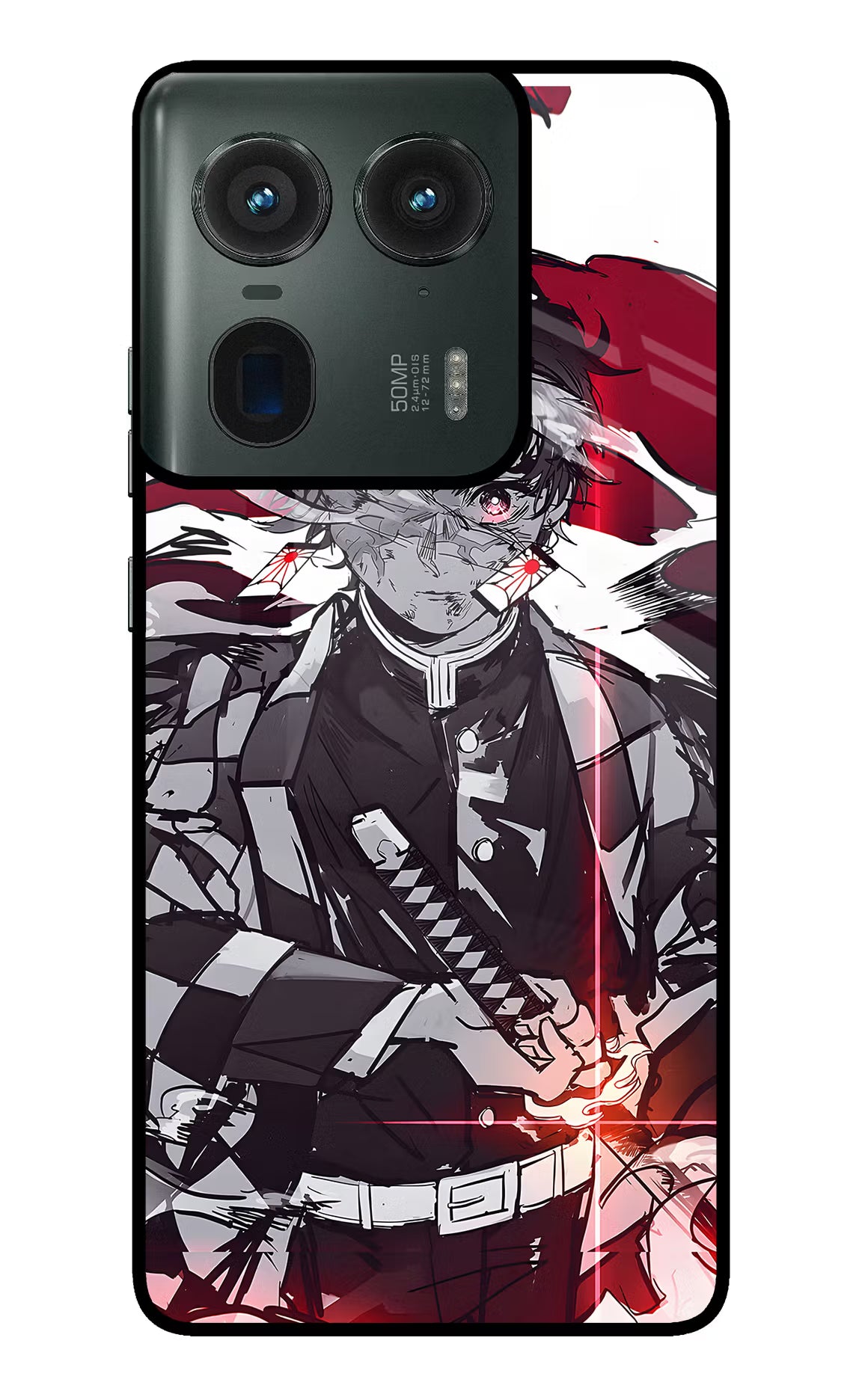 Demon Slayer Moto Edge 50 Ultra 5G Glass Case - Demon Slayer Moto Edge 50 Ultra 5G Glass Case Demon Slayer Moto Edge 50 Ultra 5G Glass Case