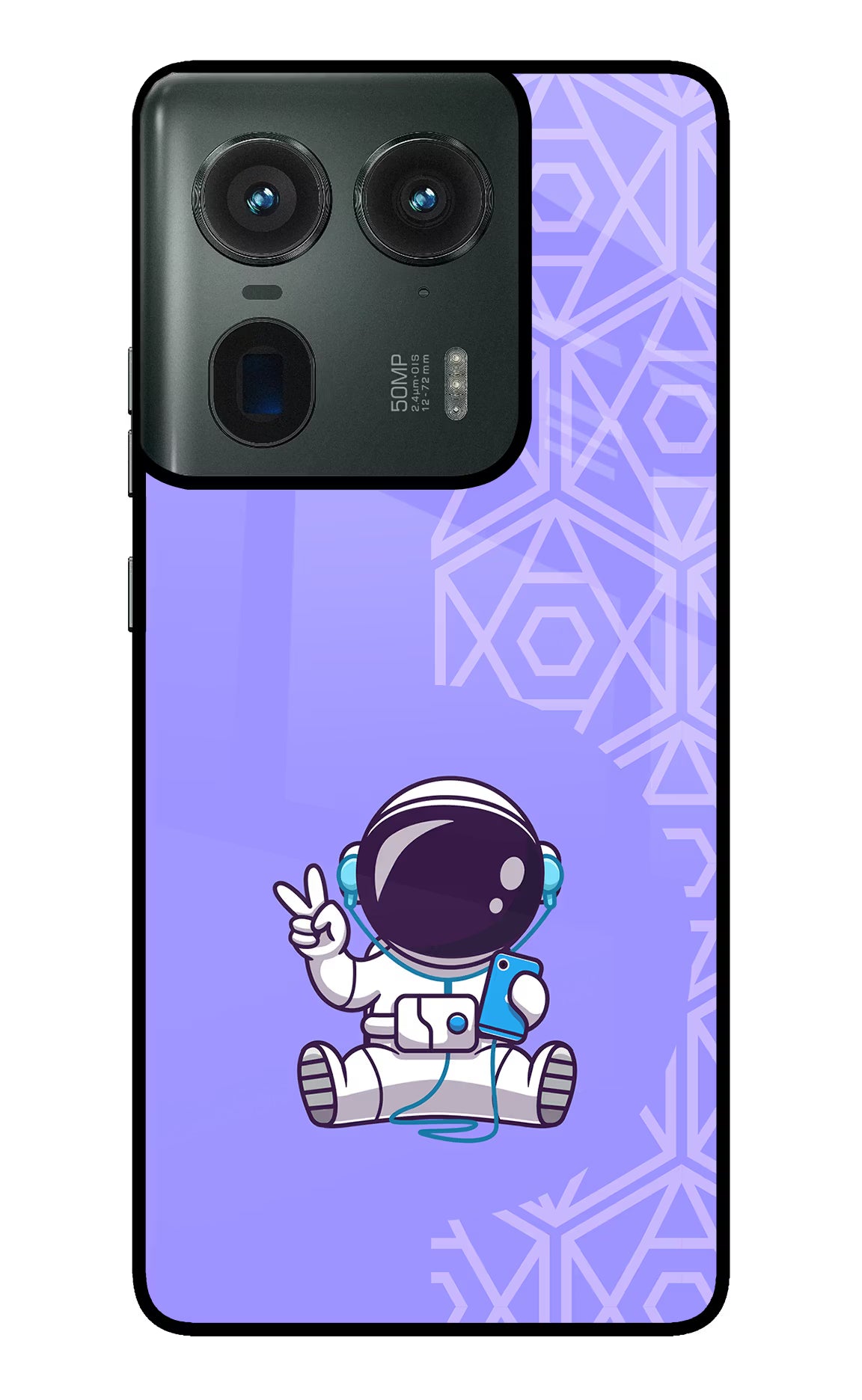 Cute Astronaut Chilling Moto Edge 50 Ultra 5G Glass Case - Cute Astronaut Chilling Moto Edge 50 Ultra 5G Glass Case Cute Astronaut Chilling Moto Edge 50 Ultra 5G Glass Case