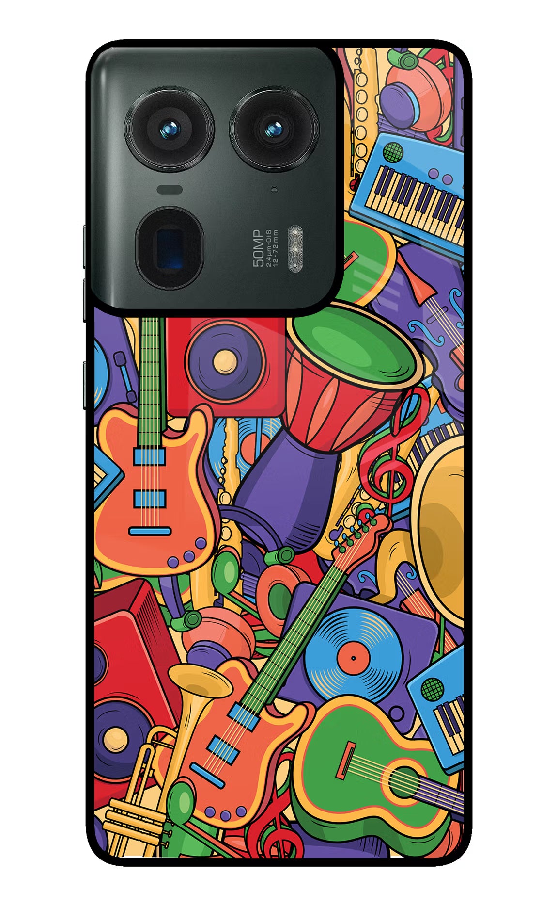 Music Instrument Doodle Moto Edge 50 Ultra 5G Glass Case - Music Instrument Doodle Moto Edge 50 Ultra 5G Glass Case Music Instrument Doodle Moto Edge 50 Ultra 5G Glass Case