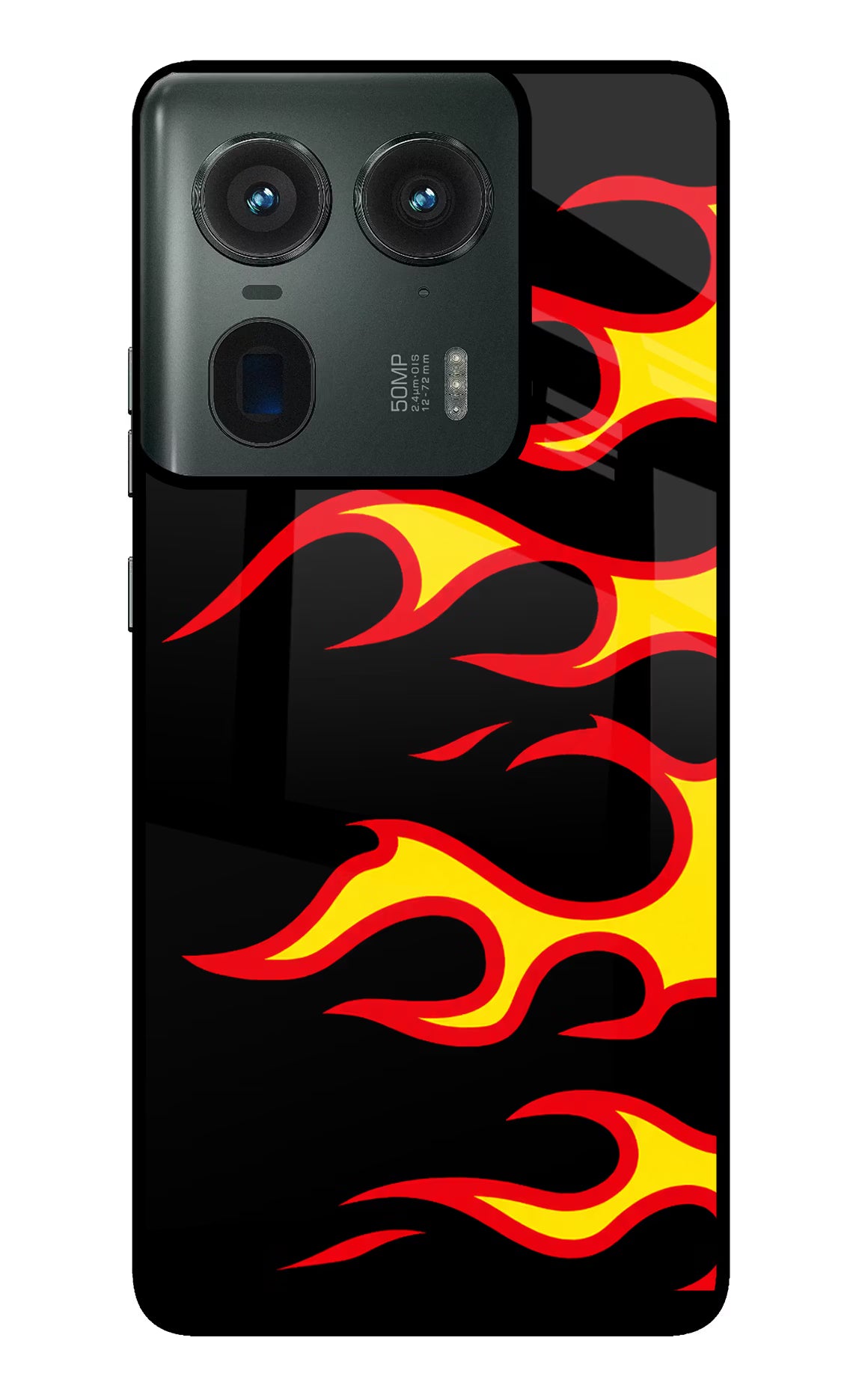 Side Sweep Flames Moto Edge 50 Ultra 5G Glass Case - Side Sweep Flames Moto Edge 50 Ultra 5G Glass Case Side Sweep Flames Moto Edge 50 Ultra 5G Glass Case