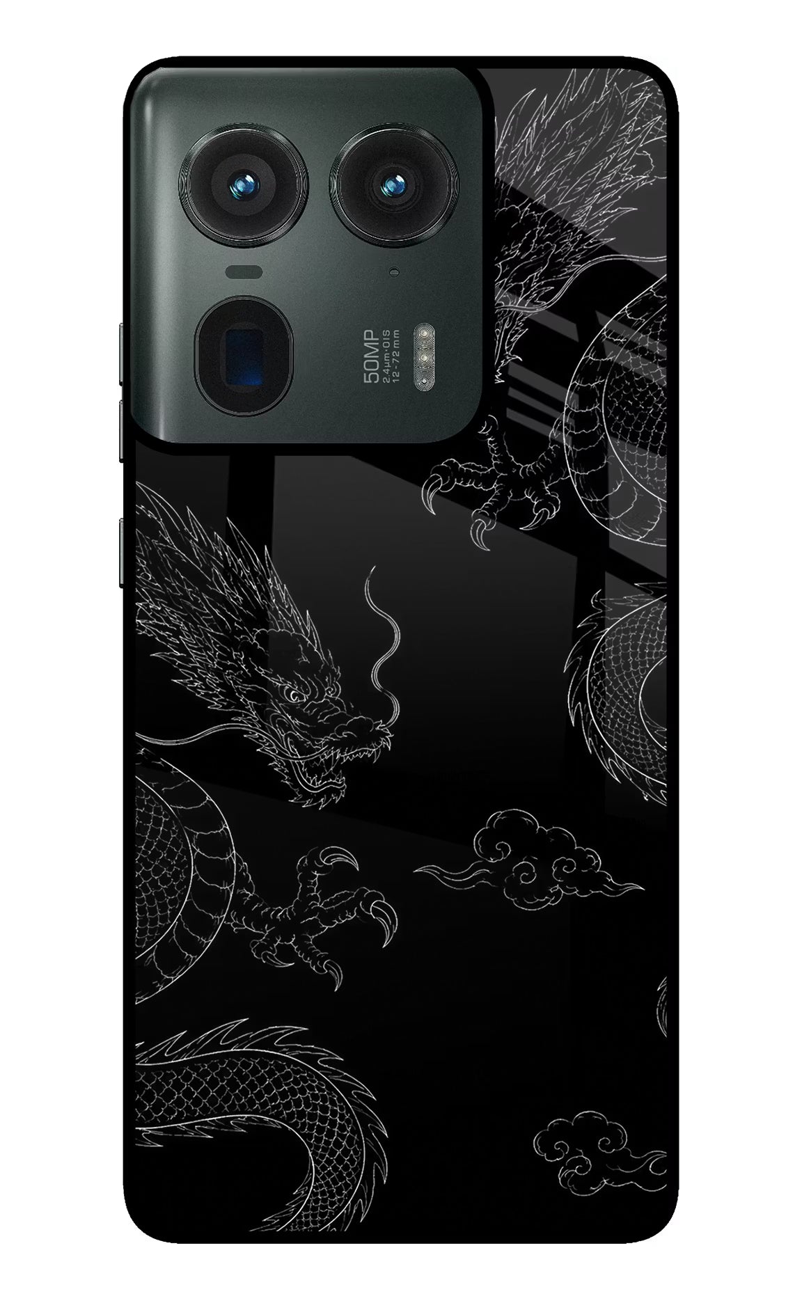 Twin Dragons Moto Edge 50 Ultra 5G Glass Case - Twin Dragons Moto Edge 50 Ultra 5G Glass Case Twin Dragons Moto Edge 50 Ultra 5G Glass Case