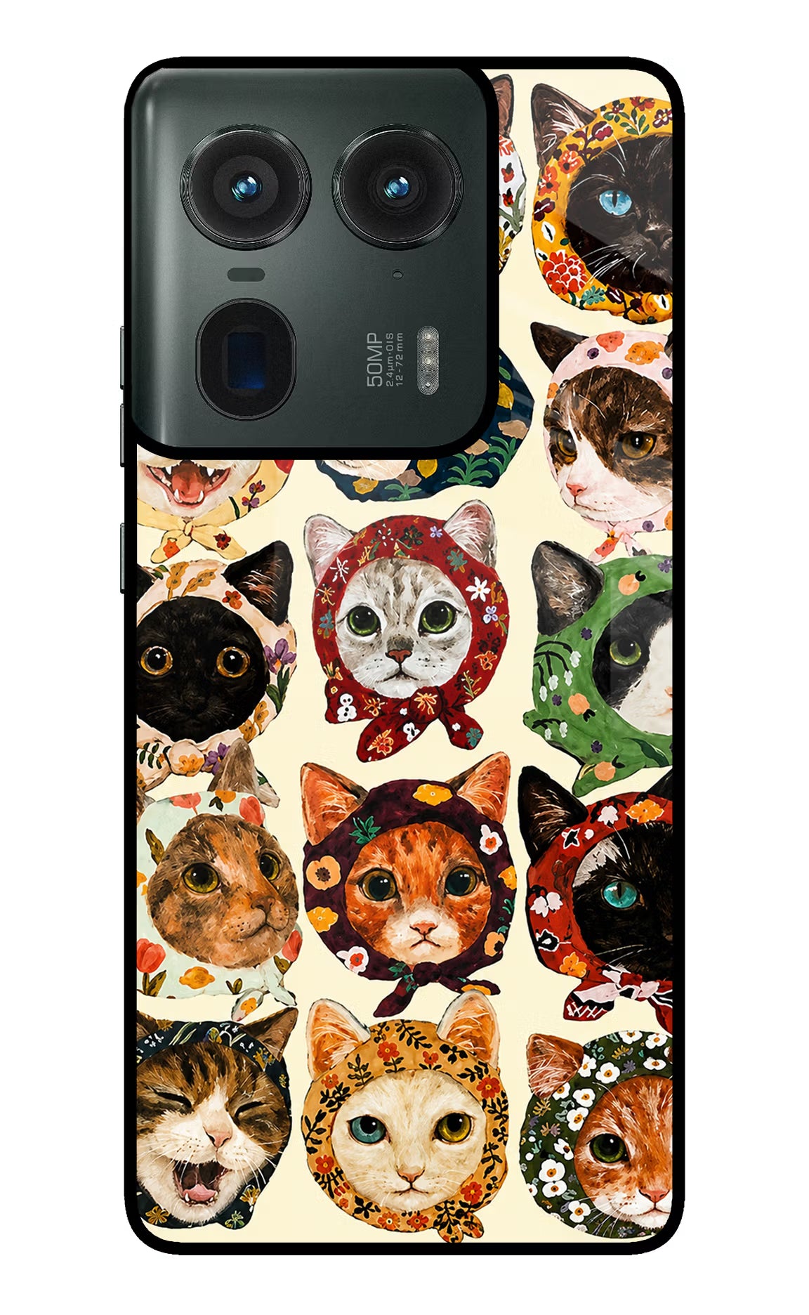 Cool Cat Moto Edge 50 Ultra 5G Glass Case - Cool Cat Moto Edge 50 Ultra 5G Glass Case Cool Cat Moto Edge 50 Ultra 5G Glass Case