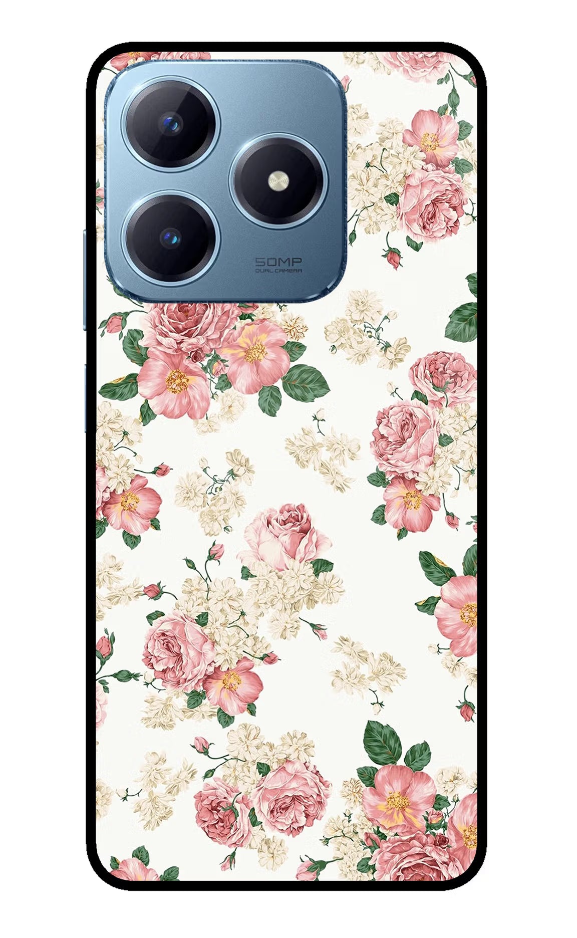 Flowers Realme Narzo N63 Glass Case - Flowers Realme Narzo N63 Glass Case Flowers Realme Narzo N63 Glass Case