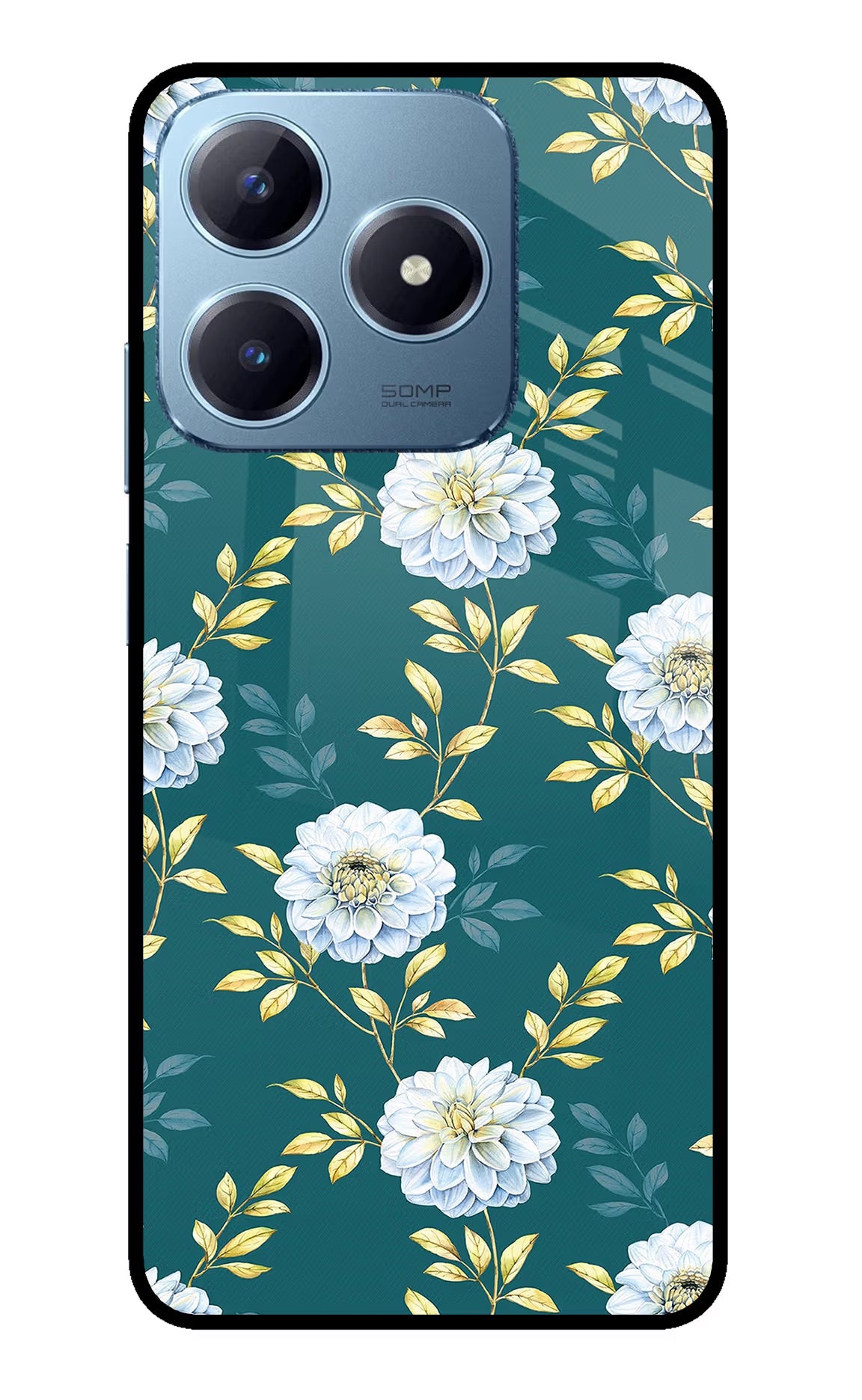 Flowers Realme Narzo N63 Glass Case - Flowers Realme Narzo N63 Glass Case Flowers Realme Narzo N63 Glass Case