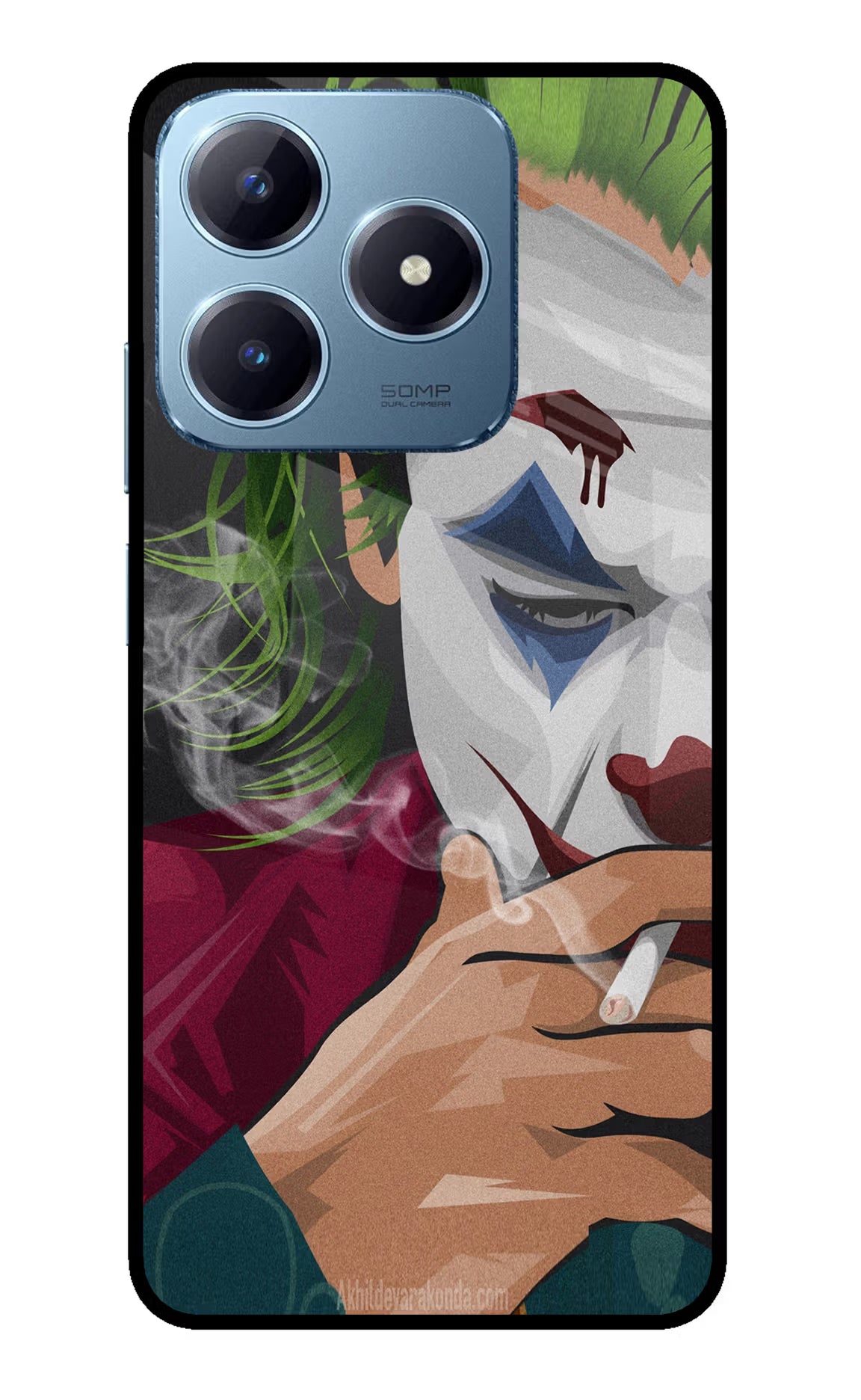 Joker Smoking Realme Narzo N63 Glass Case - Joker Smoking Realme Narzo N63 Glass Case Joker Smoking Realme Narzo N63 Glass Case