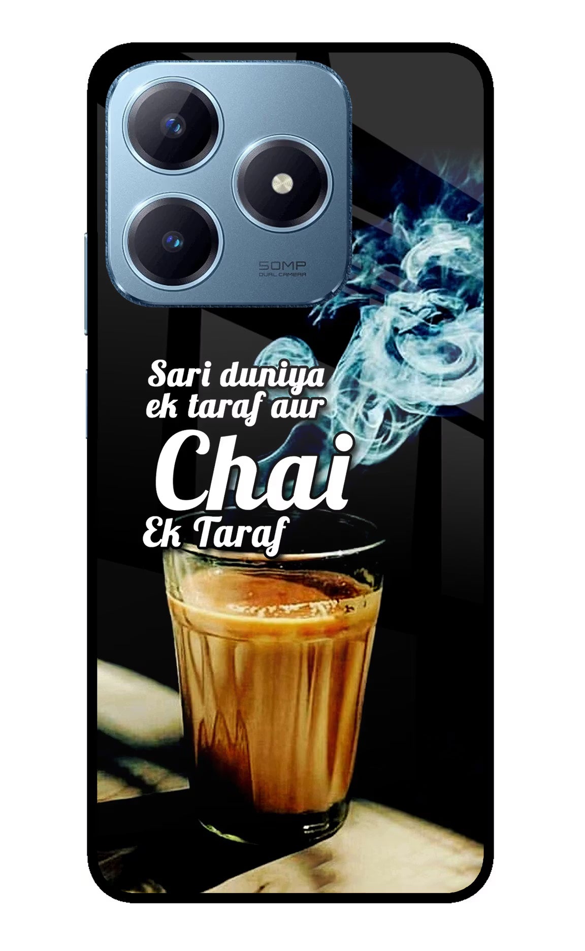 Chai Ek Taraf Quote Realme Narzo N63 Glass Case - Chai Ek Taraf Quote Realme Narzo N63 Glass Case Chai Ek Taraf Quote Realme Narzo N63 Glass Case