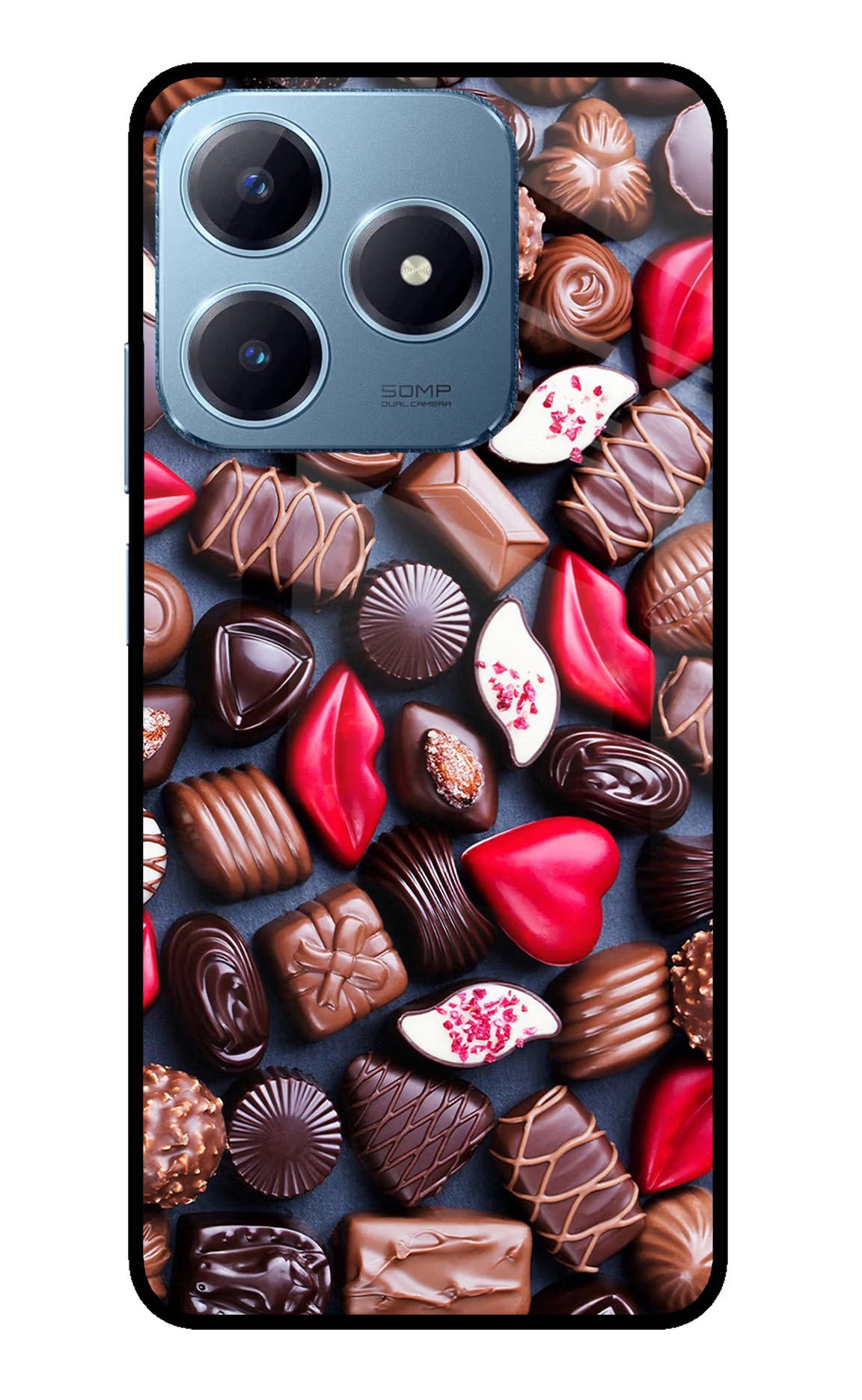 Chocolates Realme Narzo N63 Glass Case - Chocolates Realme Narzo N63 Glass Case Chocolates Realme Narzo N63 Glass Case