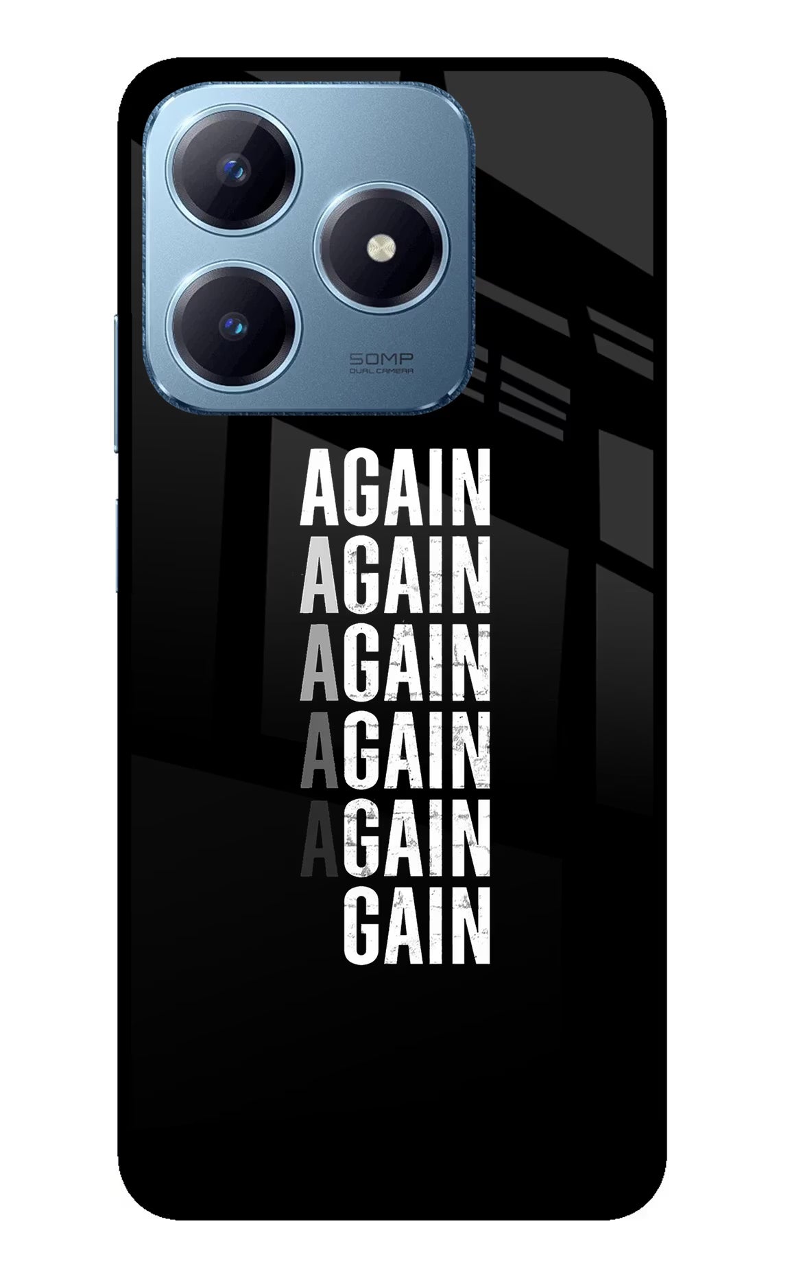 Again Again Gain Realme Narzo N63 Glass Case - Again Again Gain Realme Narzo N63 Glass Case Again Again Gain Realme Narzo N63 Glass Case