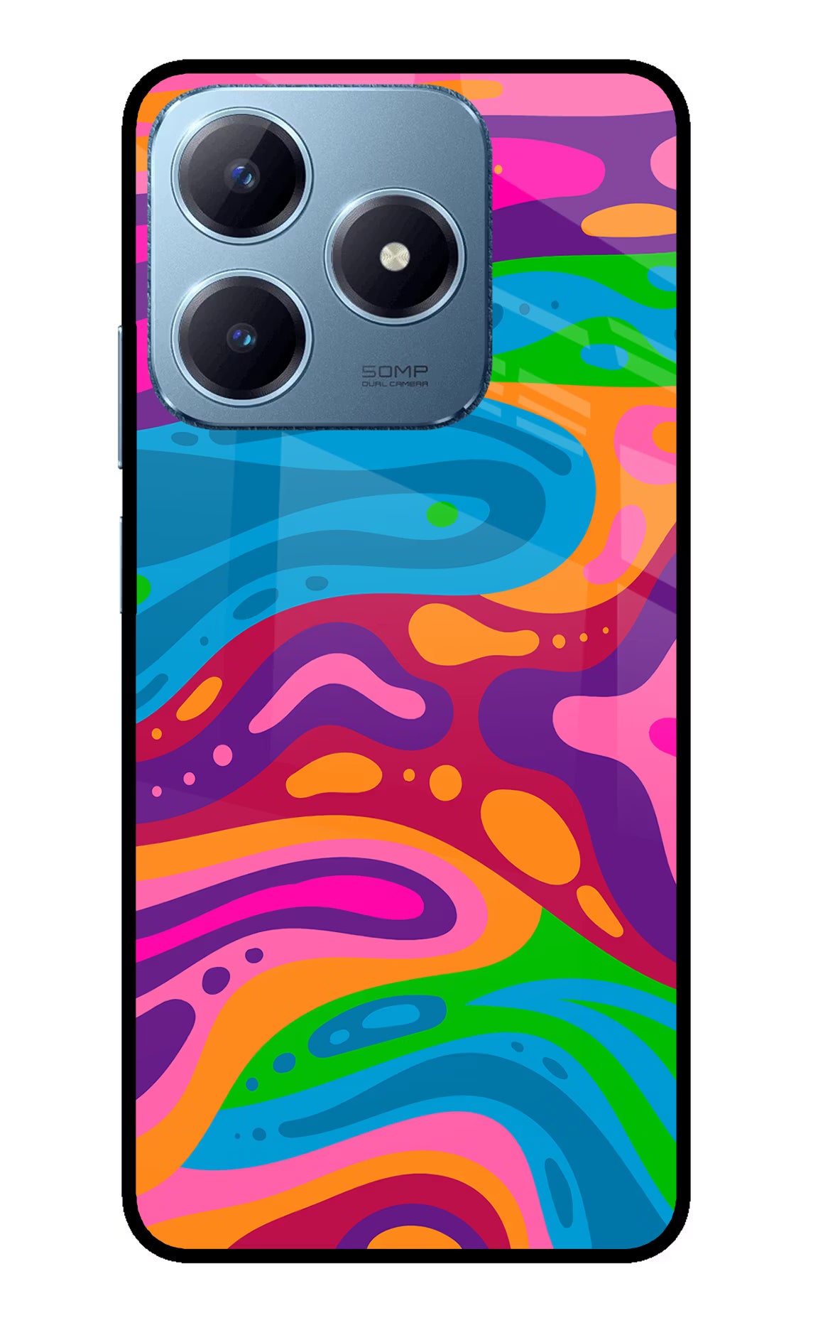 Trippy Pattern Realme Narzo N63 Glass Case - Trippy Pattern Realme Narzo N63 Glass Case Trippy Pattern Realme Narzo N63 Glass Case