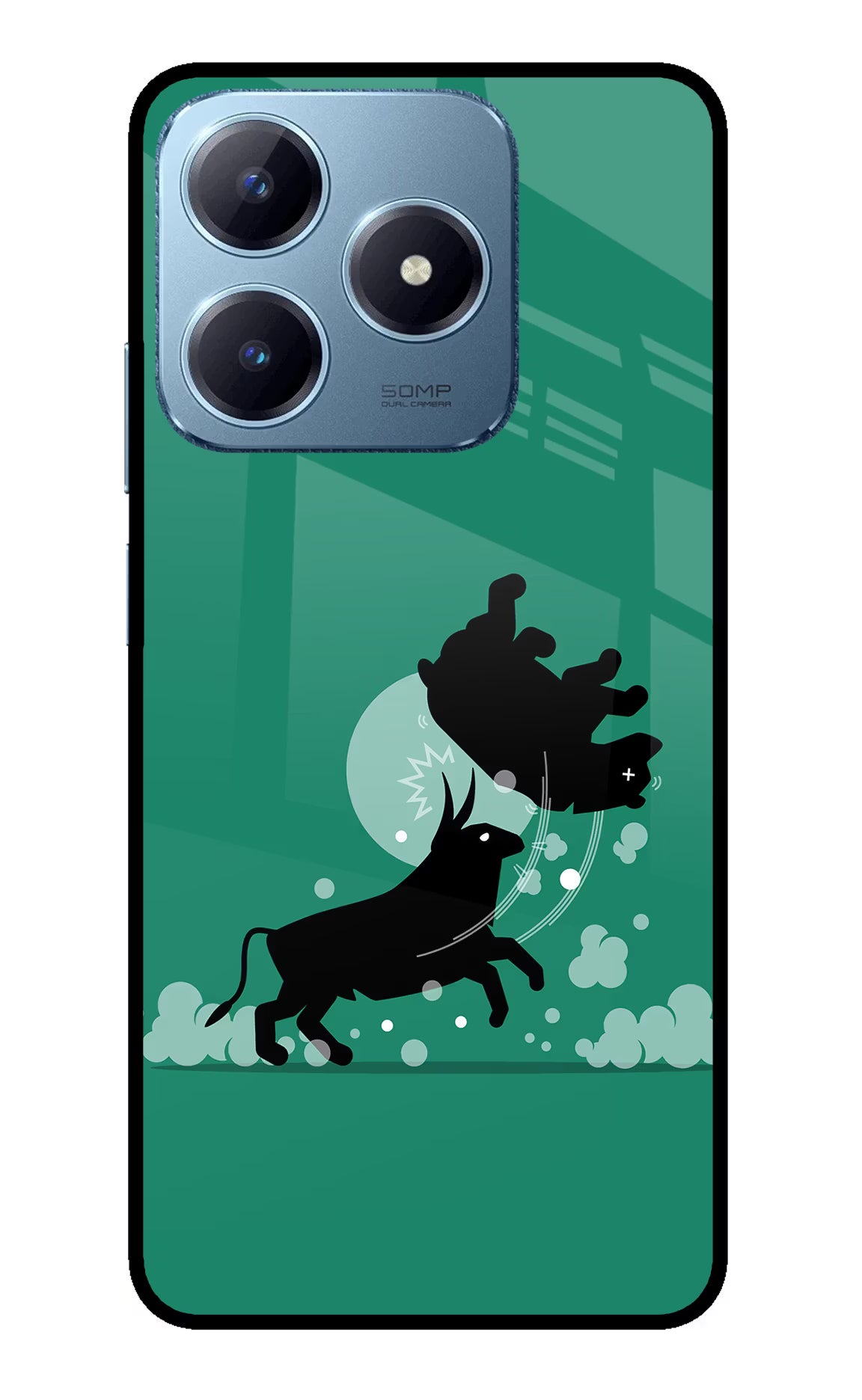 Bull Conqueror Realme Narzo N63 Glass Case - Bull Conqueror Realme Narzo N63 Glass Case Bull Conqueror Realme Narzo N63 Glass Case