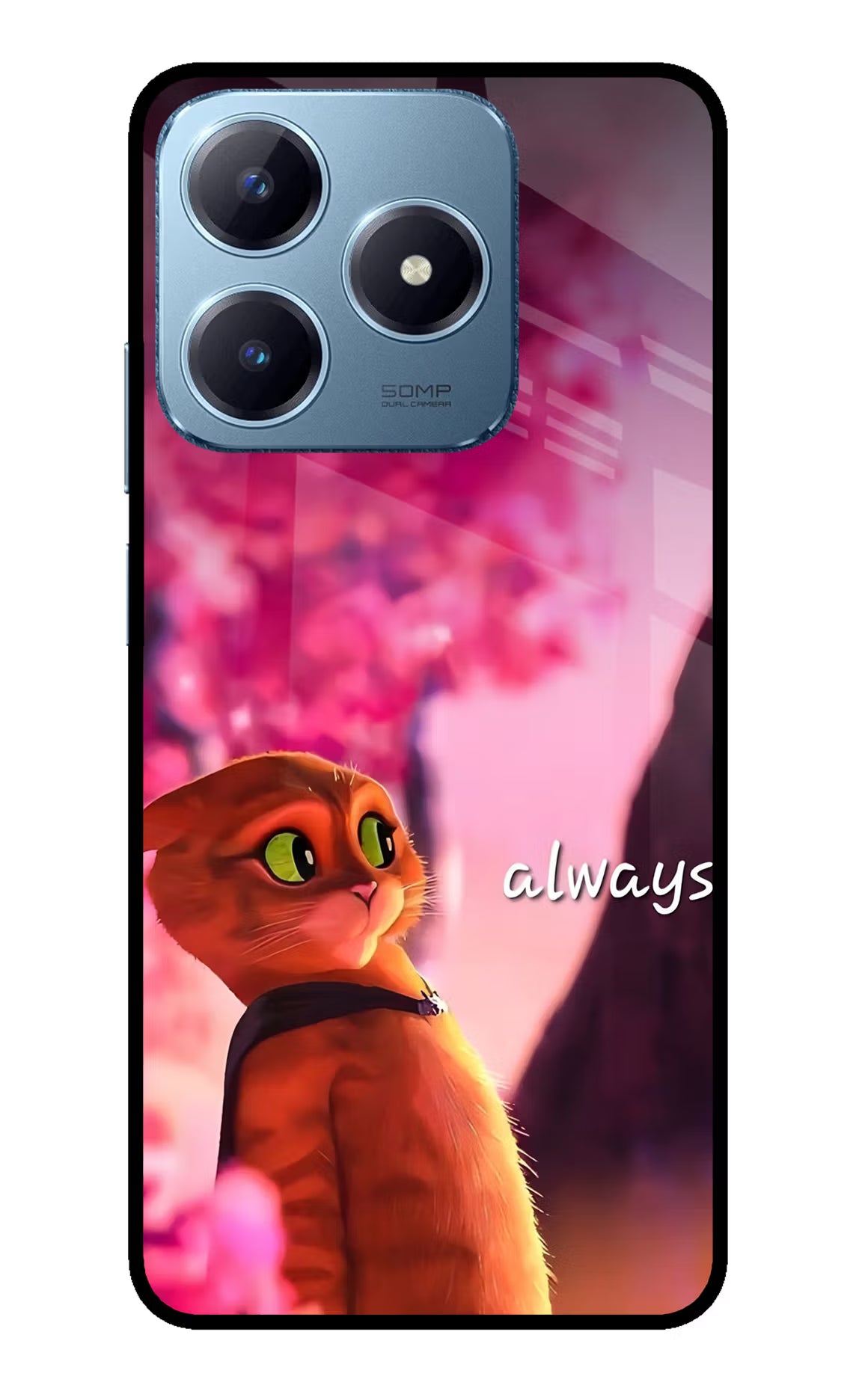 Always Cat Realme Narzo N63 Glass Case - Always Cat Realme Narzo N63 Glass Case Always Cat Realme Narzo N63 Glass Case