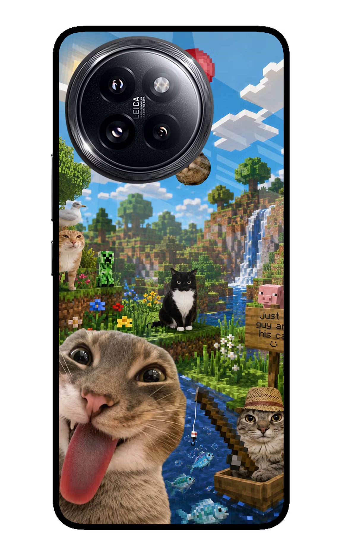 Minecraft Cat Chaos Xiaomi 14 Civi Glass Case - Minecraft Cat Chaos Xiaomi 14 Civi Glass Case Minecraft Cat Chaos Xiaomi 14 Civi Glass Case