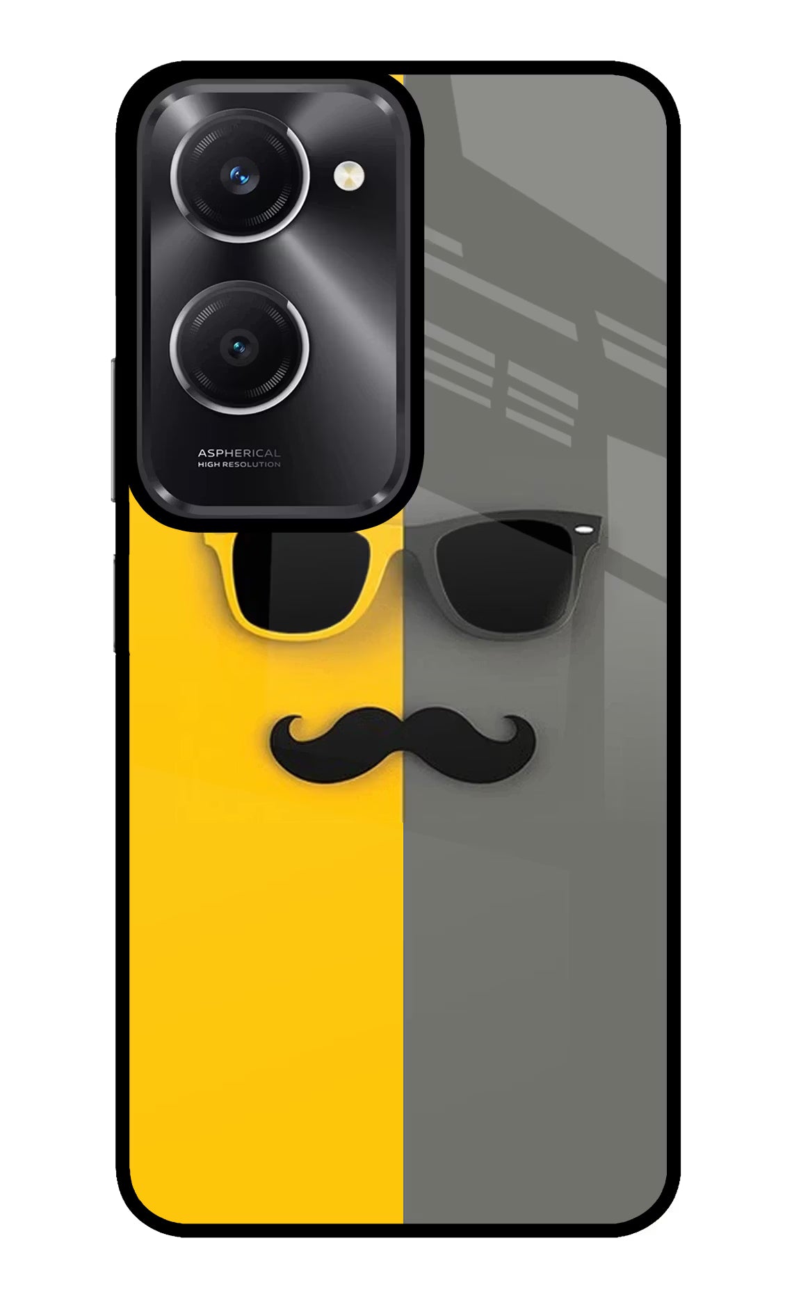 Sunglasses with Mustache Vivo T3 Lite 5G Glass Case - Sunglasses with Mustache Vivo T3 Lite 5G Glass Case Sunglasses with Mustache Vivo T3 Lite 5G Glass Case