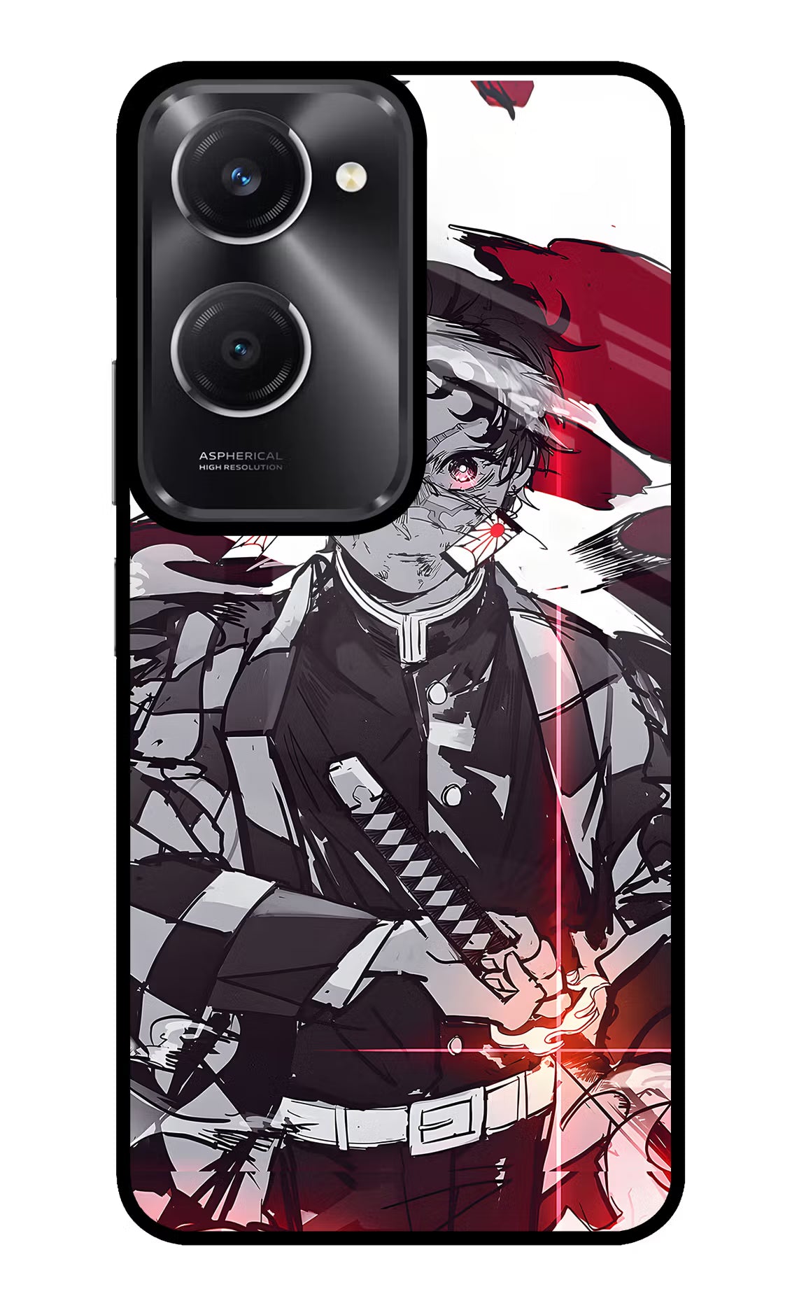 Demon Slayer Vivo T3 Lite 5G Glass Case - Demon Slayer Vivo T3 Lite 5G Glass Case Demon Slayer Vivo T3 Lite 5G Glass Case